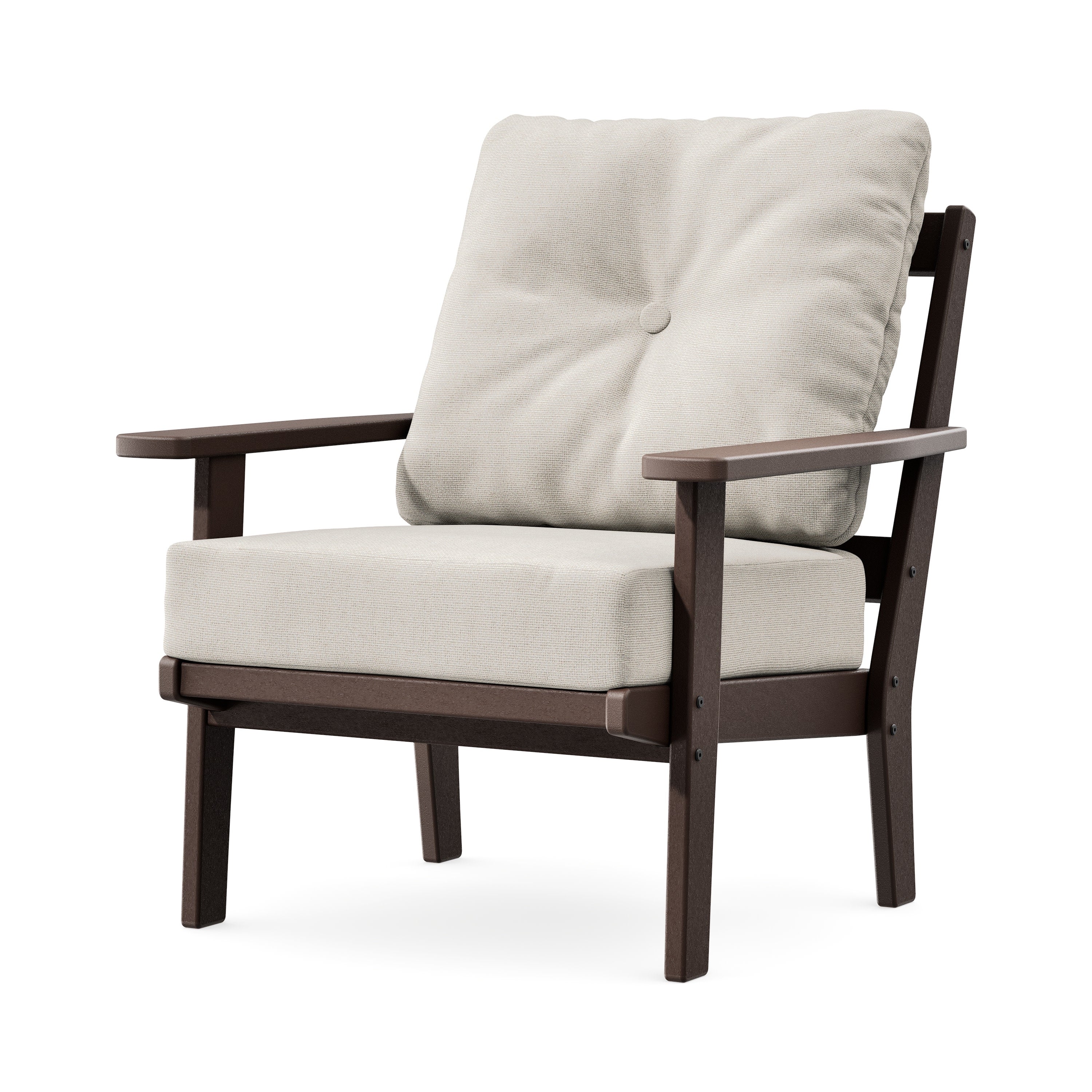 Prairie Deep Seating Chair in Mahogany / Dune Burlap