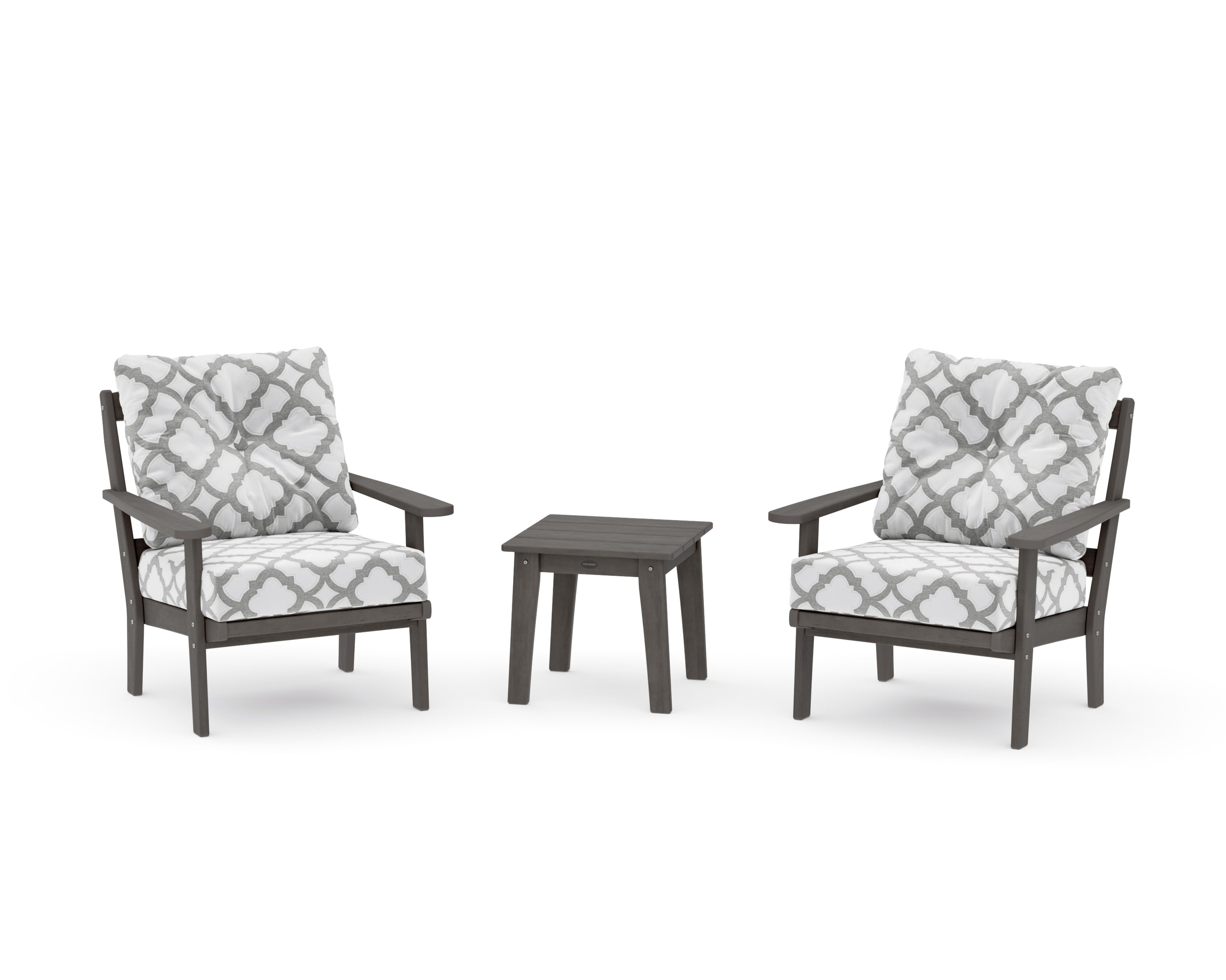Mission 3-Piece Deep Seating Set in Driftwood / Trellis Grey Mist