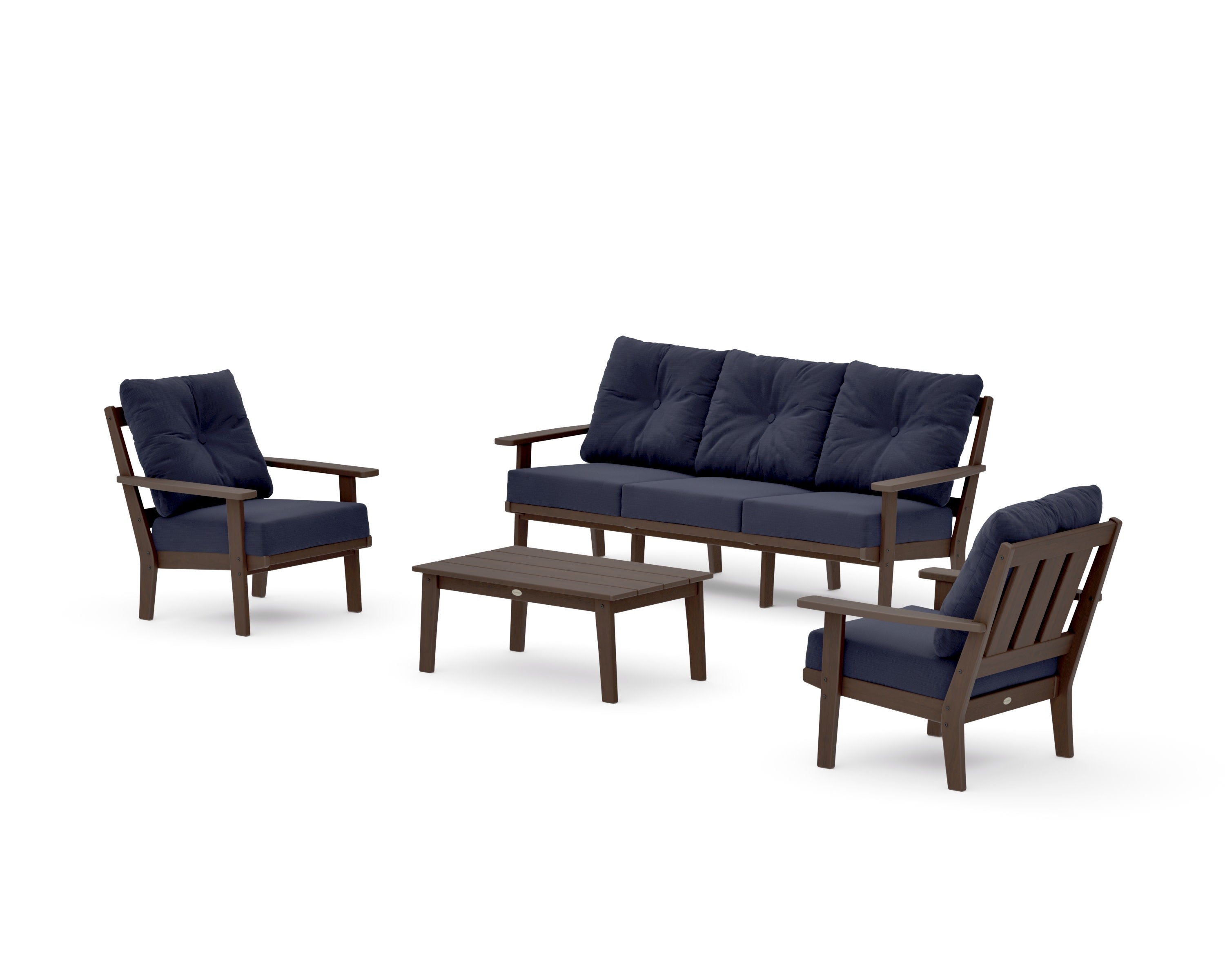 Oxford 4-Piece Deep Seating Set with Sofa in Kona / Navy Linen