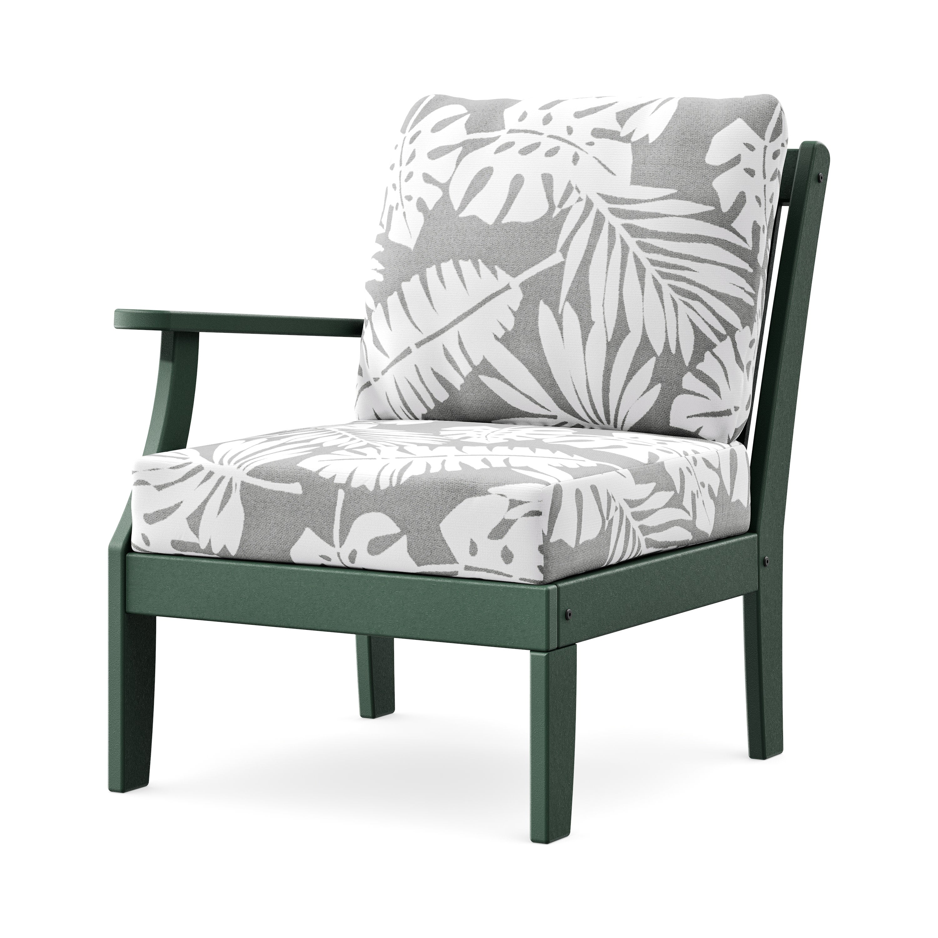 Braxton Modular Left Arm Chair in Green / Leaf Grey Mist