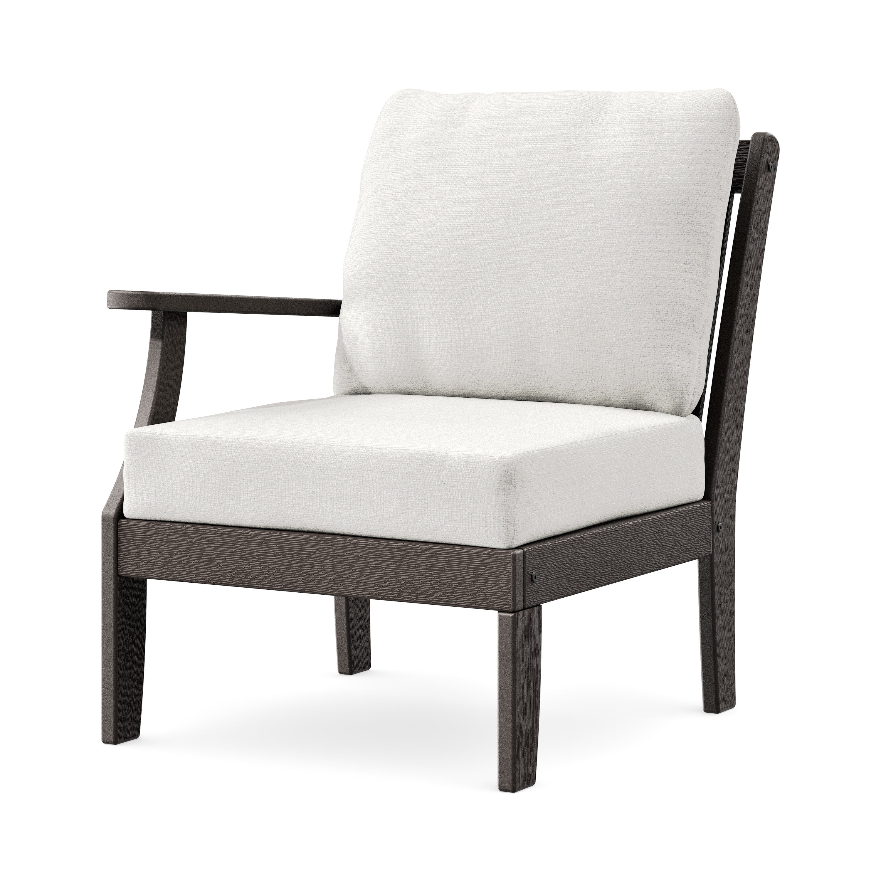 Braxton Modular Left Arm Chair in Vintage Coffee / Natural Linen