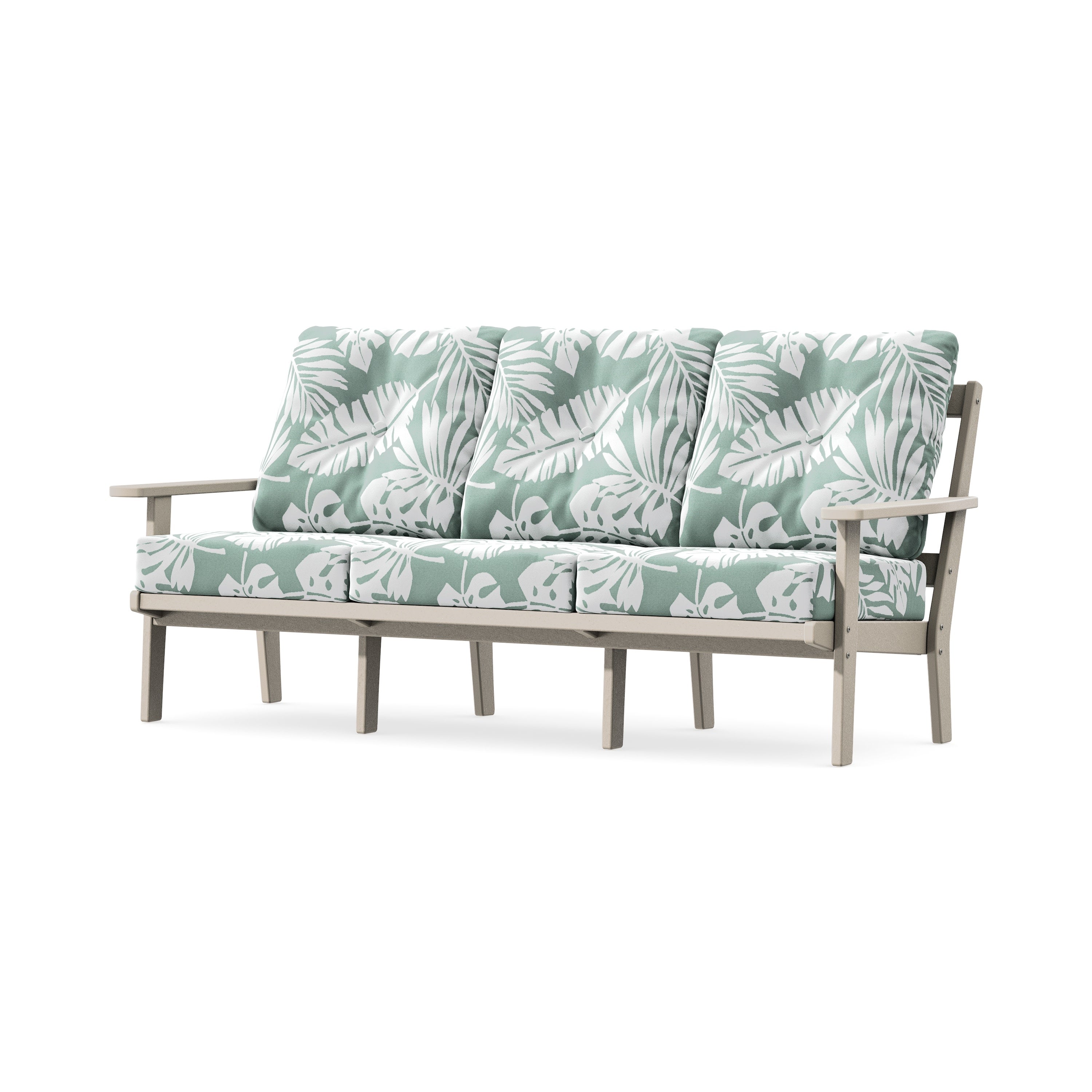 Oxford Deep Seating Sofa in Sand / Leaf Glacier Spa