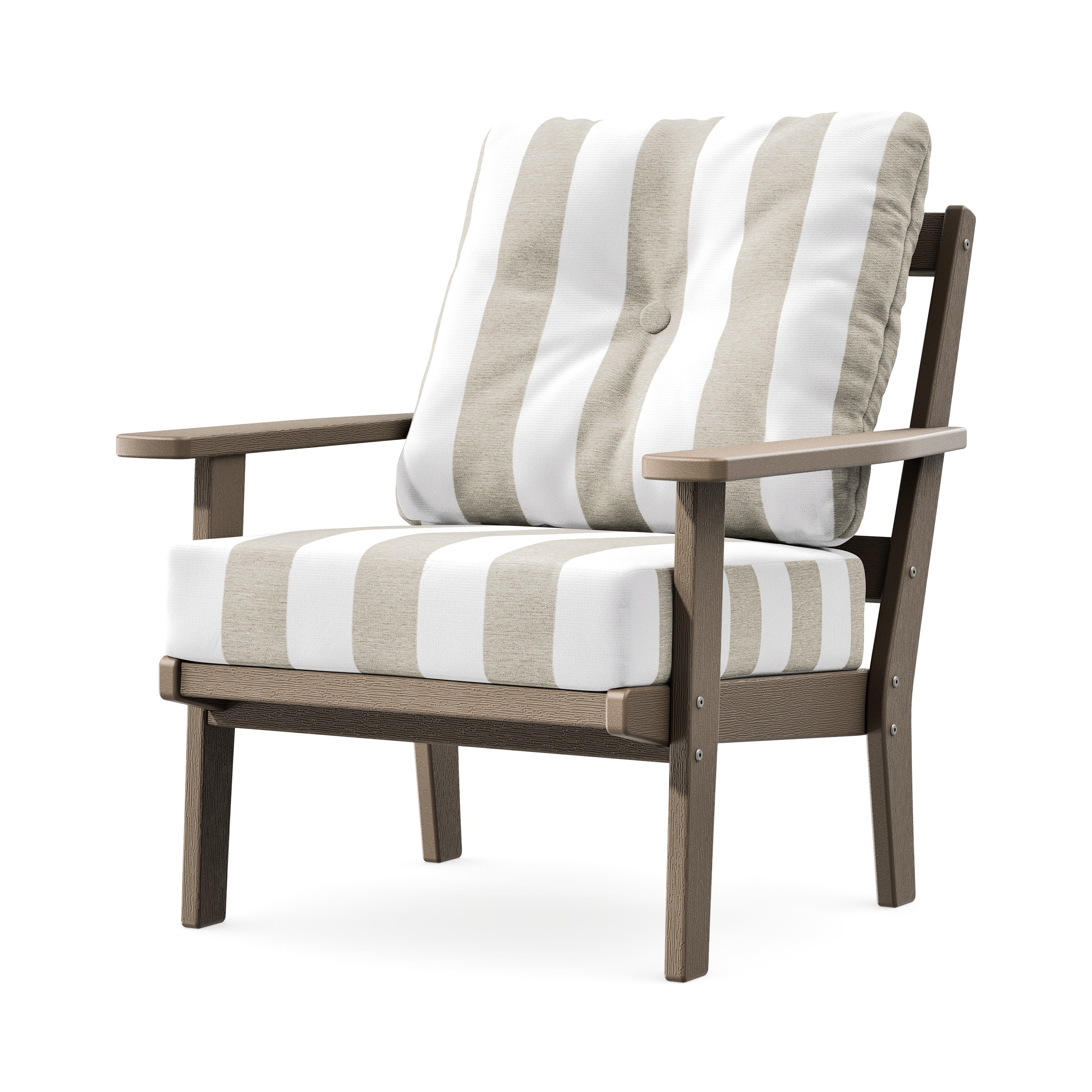 Prairie Deep Seating Chair in Vintage Sahara / Cabana Stripe Dune Burlap