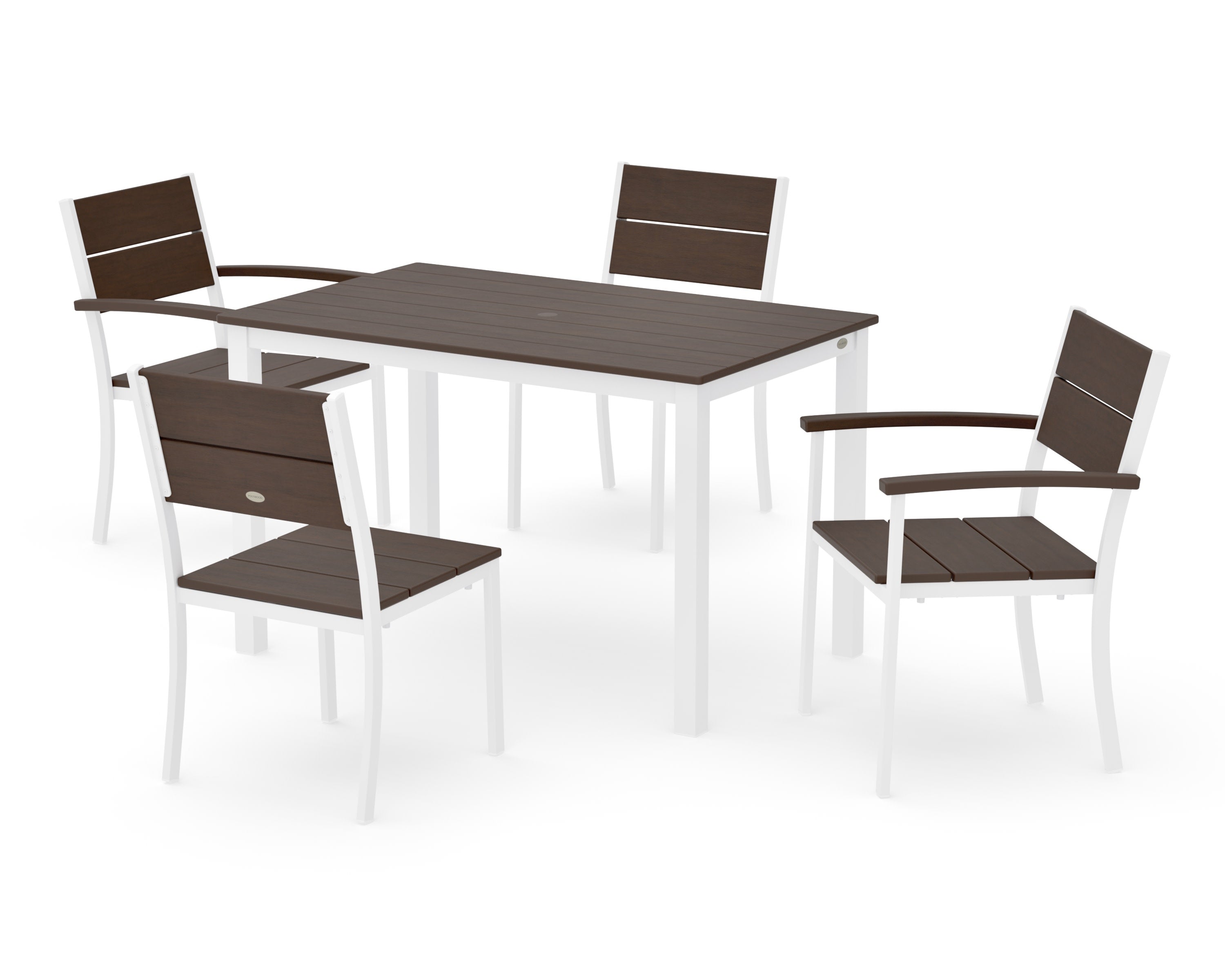 Main Street 5-Piece Dining Set in White / Kona