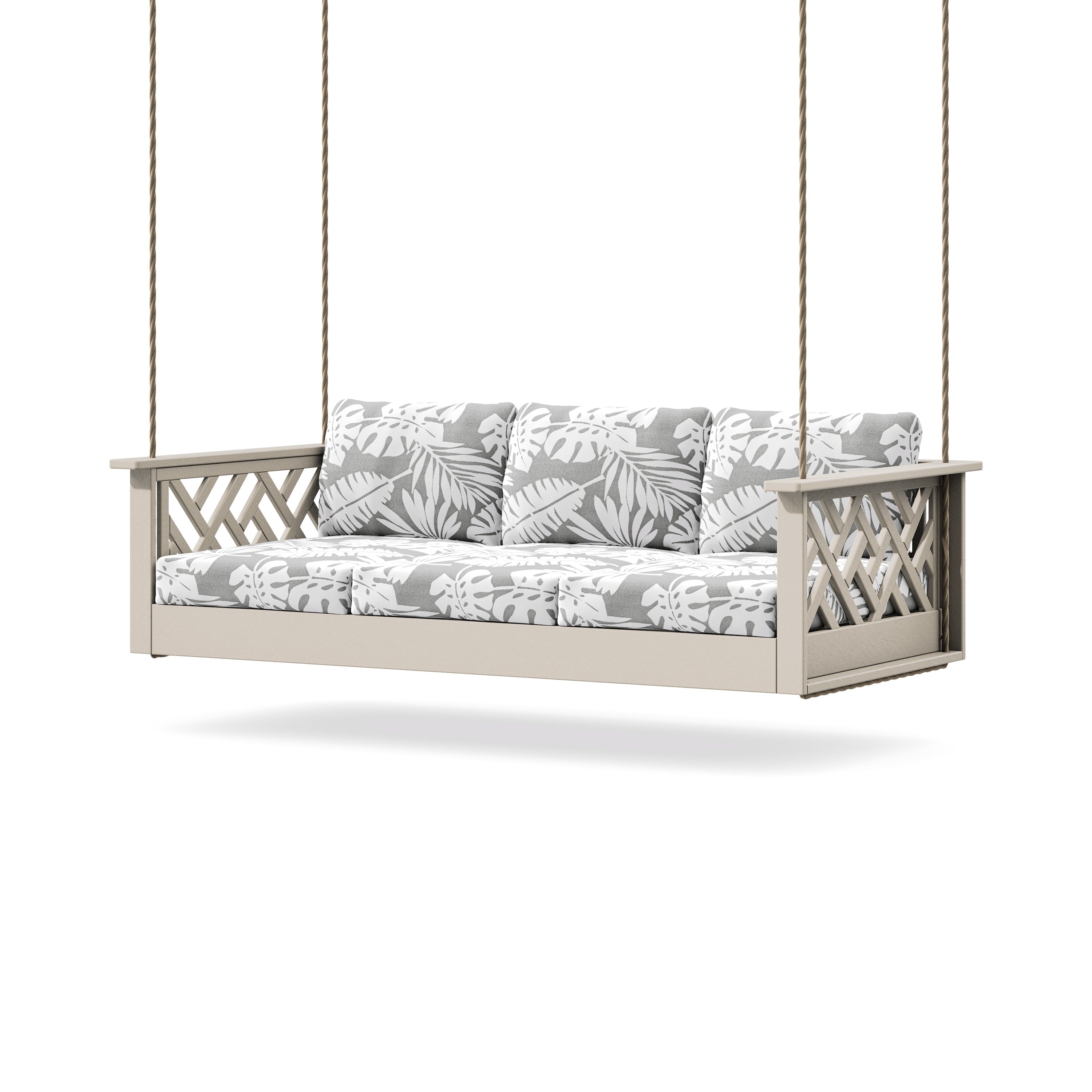 Chippendale Daybed Swing in Sand / Leaf Grey Mist