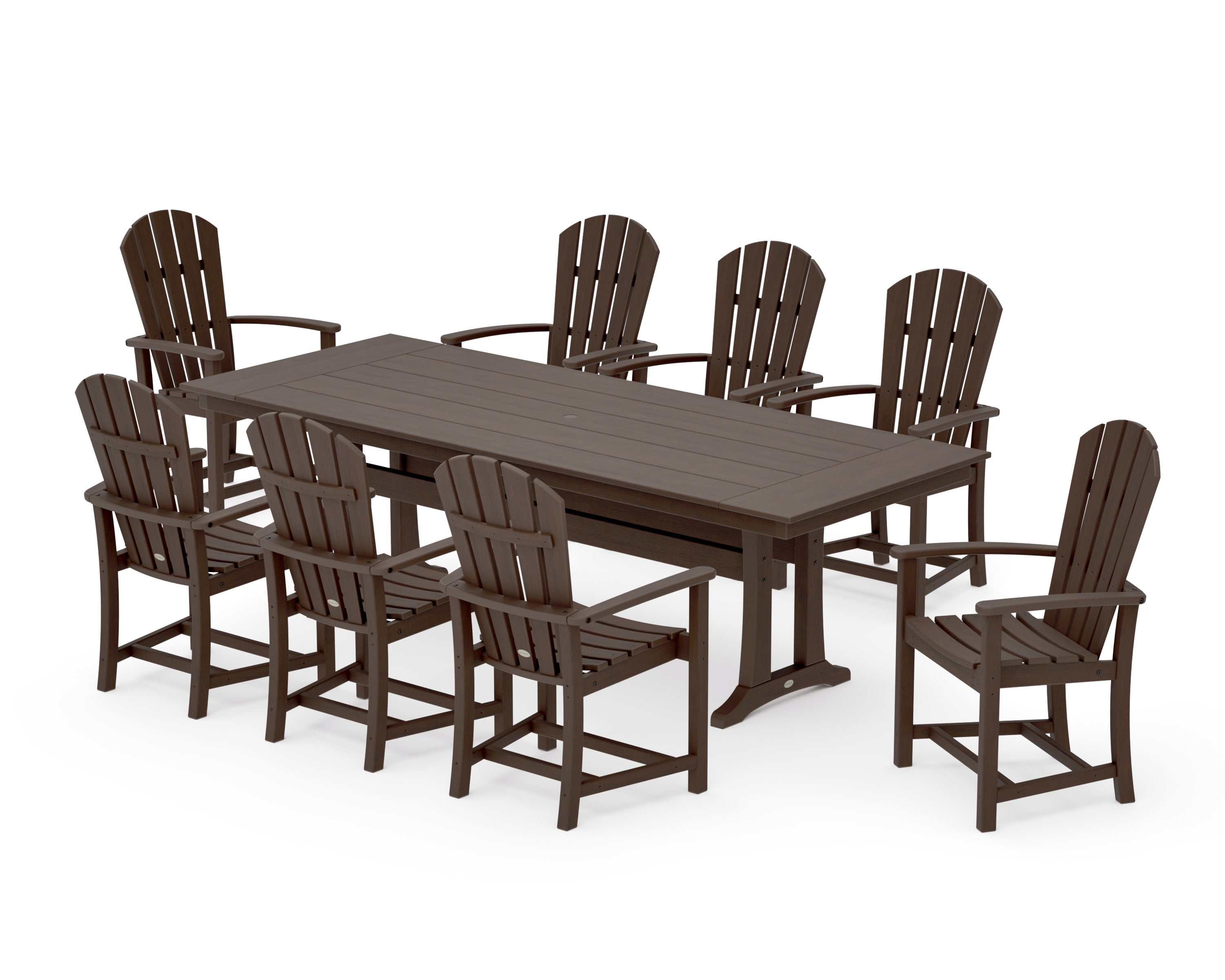 Palm Coast 9-Piece Farmhouse Dining Set with Trestle Legs in Kona