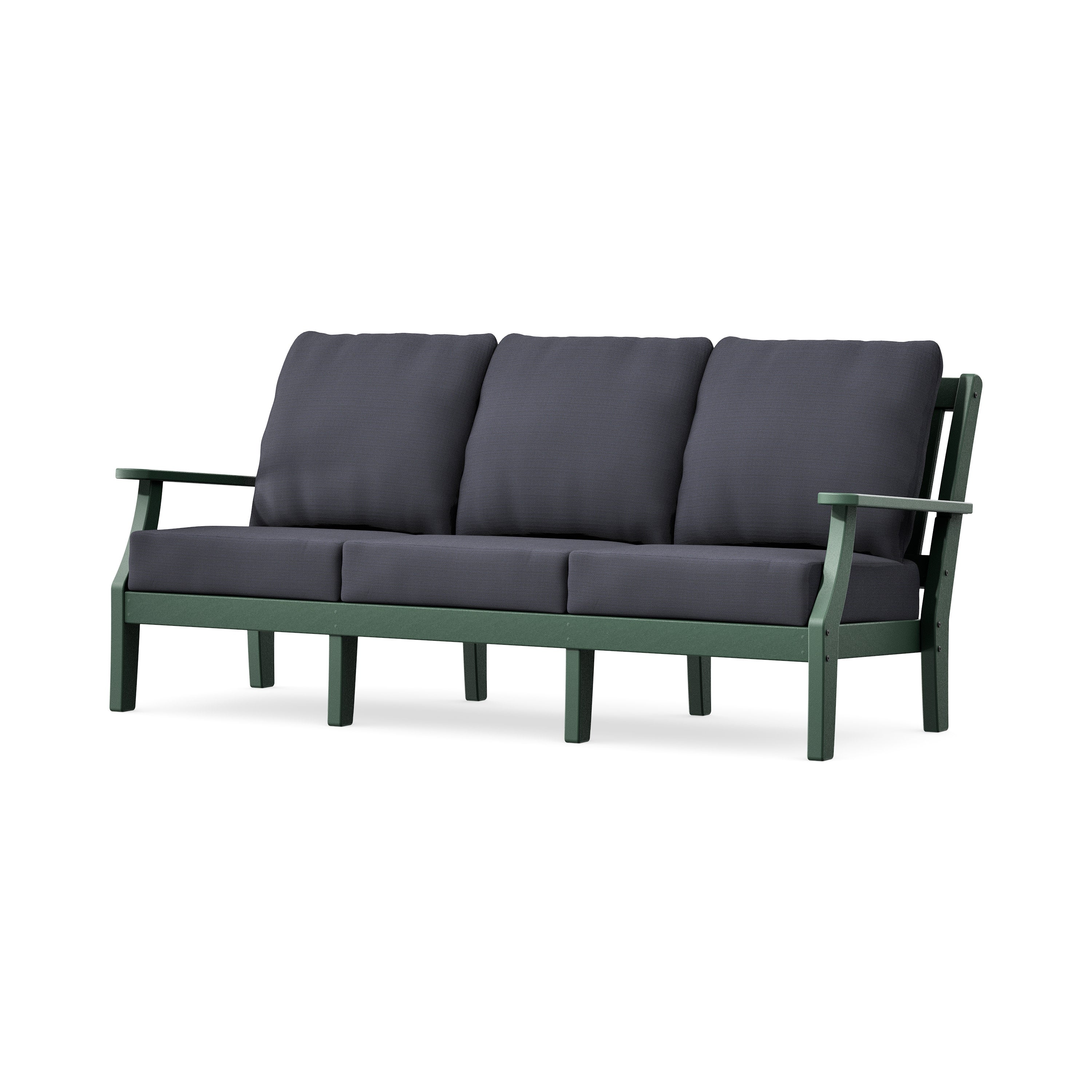 Chinoiserie Deep Seating Sofa in Green / Midnight Linen