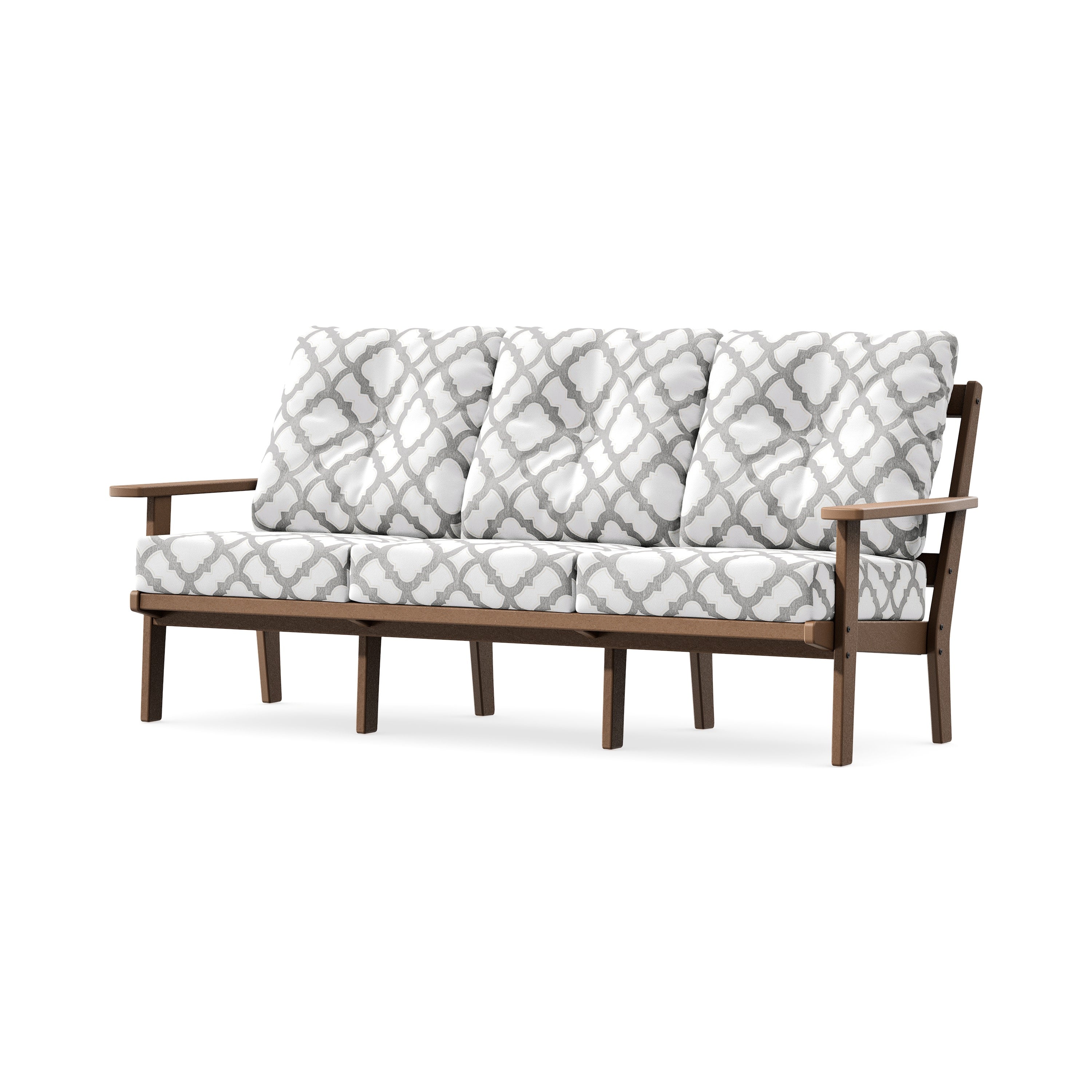 Oxford Deep Seating Sofa in Teak / Trellis Grey Mist