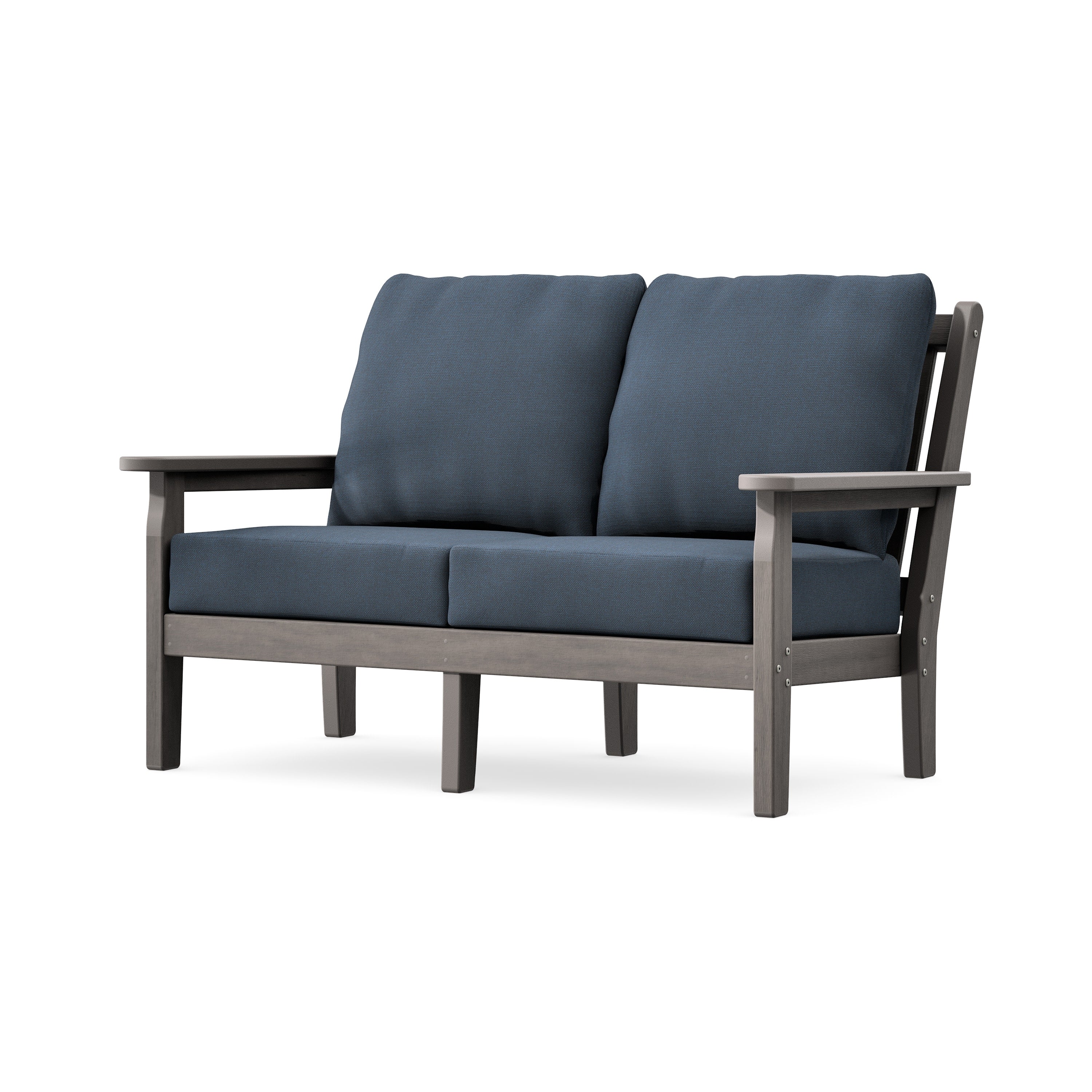 Chippendale Deep Seating Loveseat in Driftwood / Marine Indigo