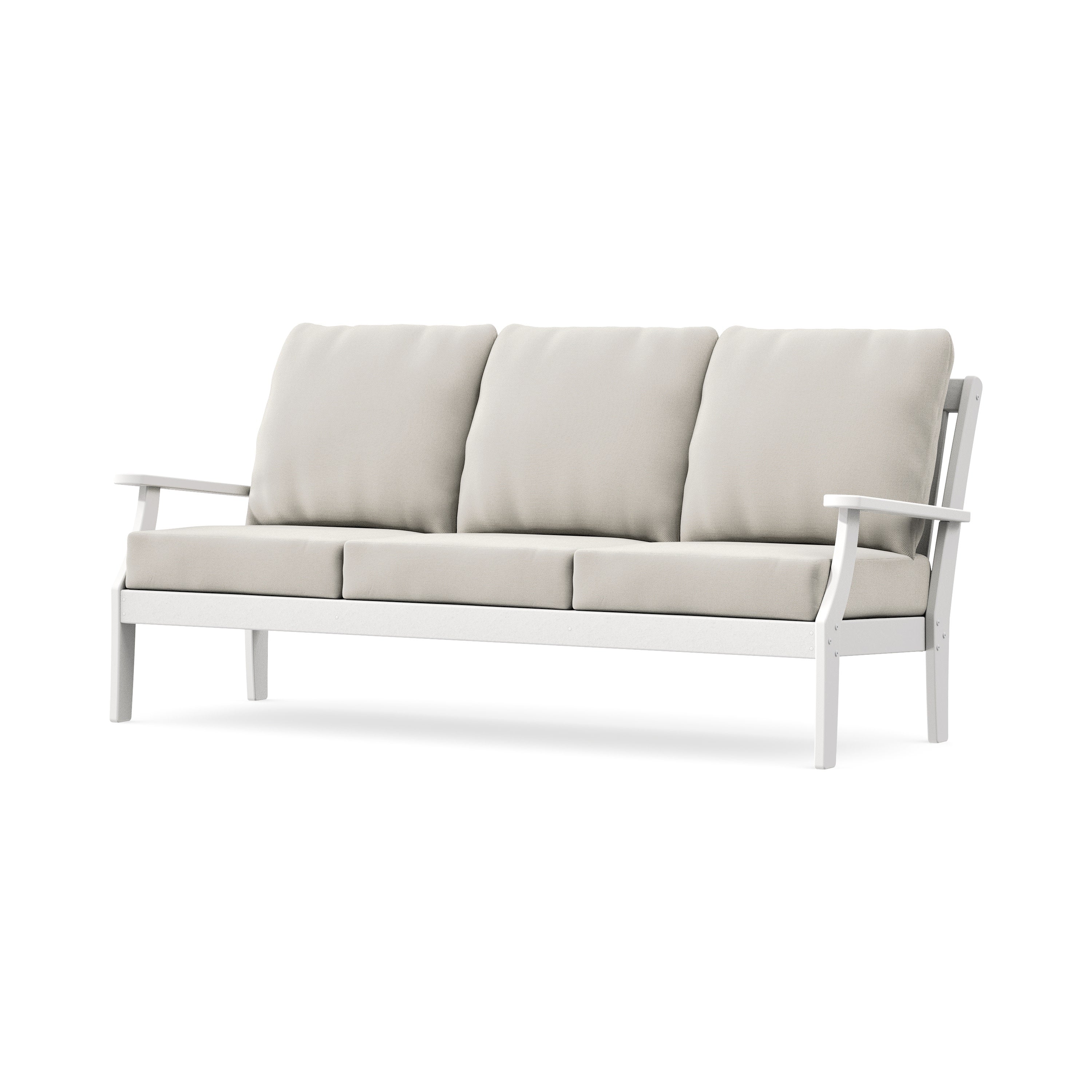 Braxton Deep Seating Sofa in White / Blend Linen