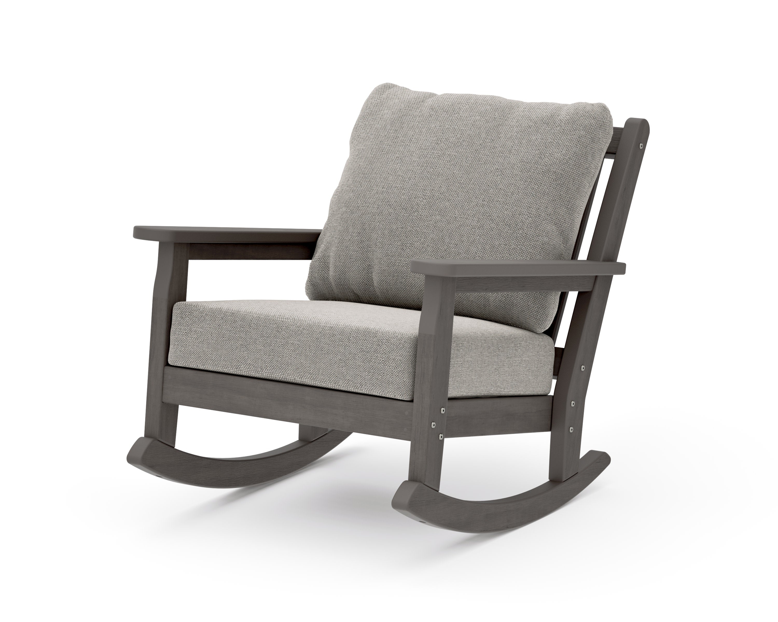 Chippendale Deep Seating Rocking Chair in Driftwood / Weathered Tweed