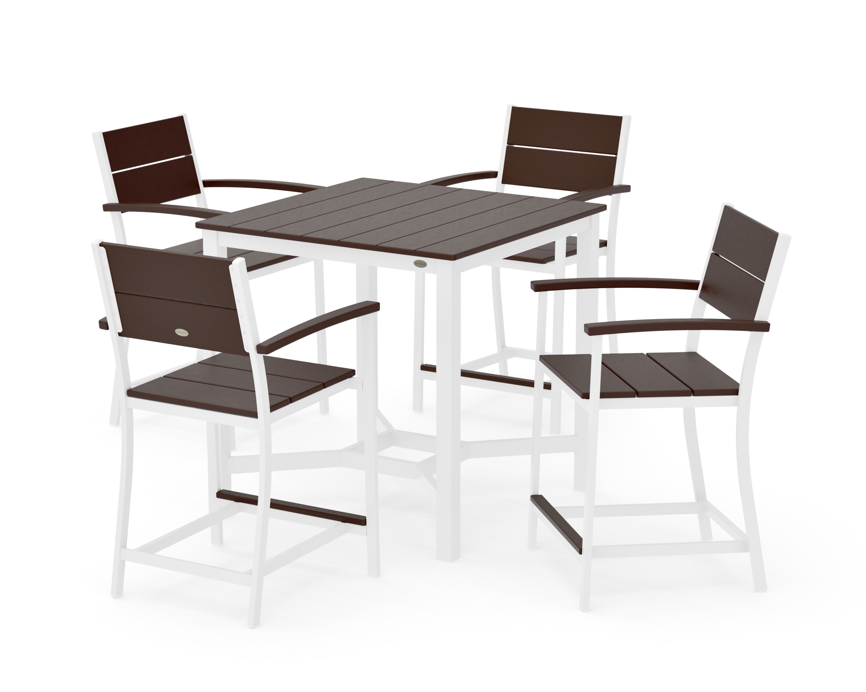 Main Street 5-Piece Counter Set in White / Mahogany