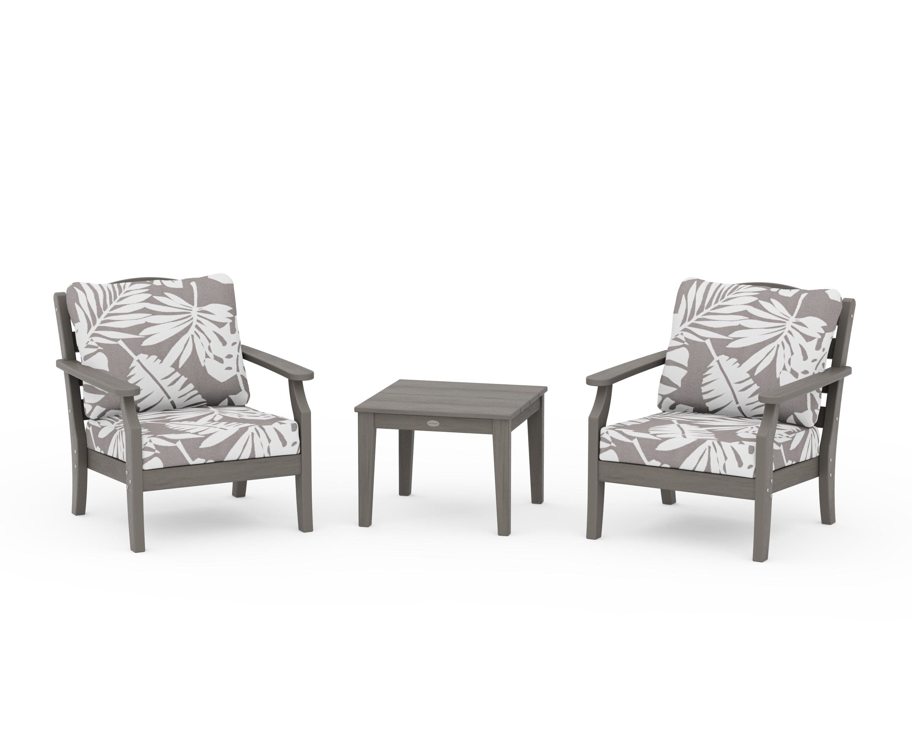 Savannah 3-Piece Deep Seating Set in Driftwood / Leaf Grey Mist