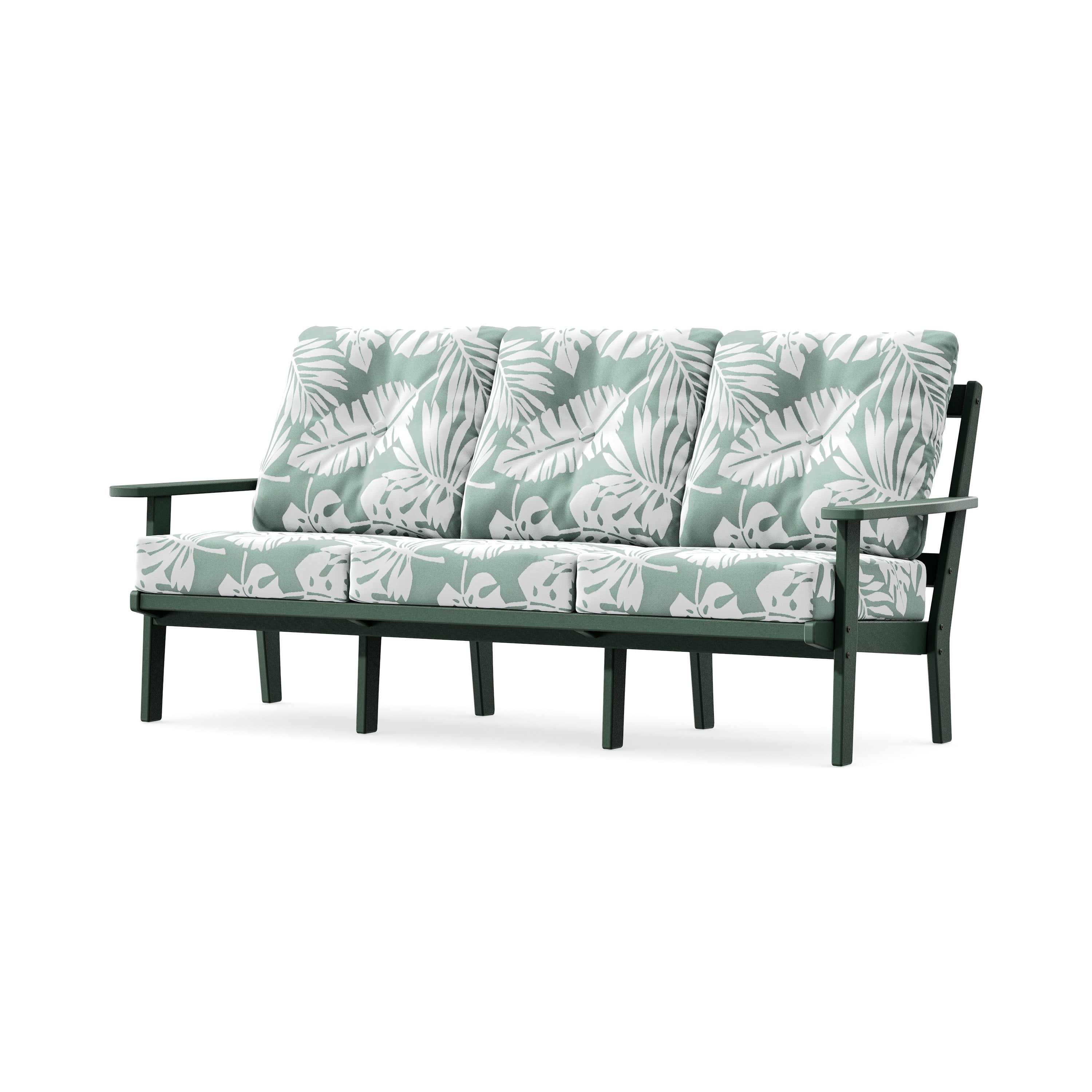 PrairieDeep Seating Sofa in Green / Leaf Glacier Spa