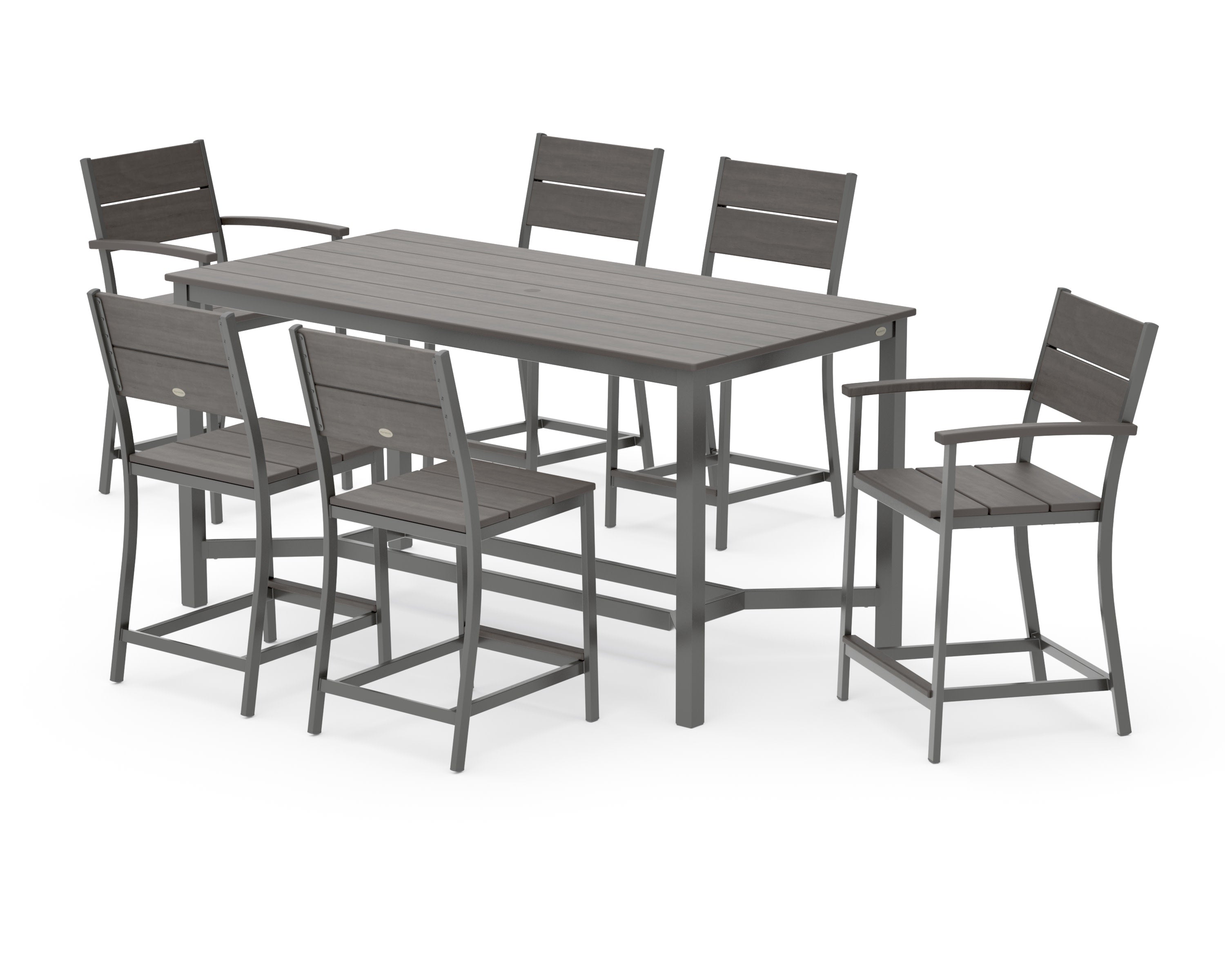 Main Street 7-Piece Counter Set in Charcoal / Driftwood