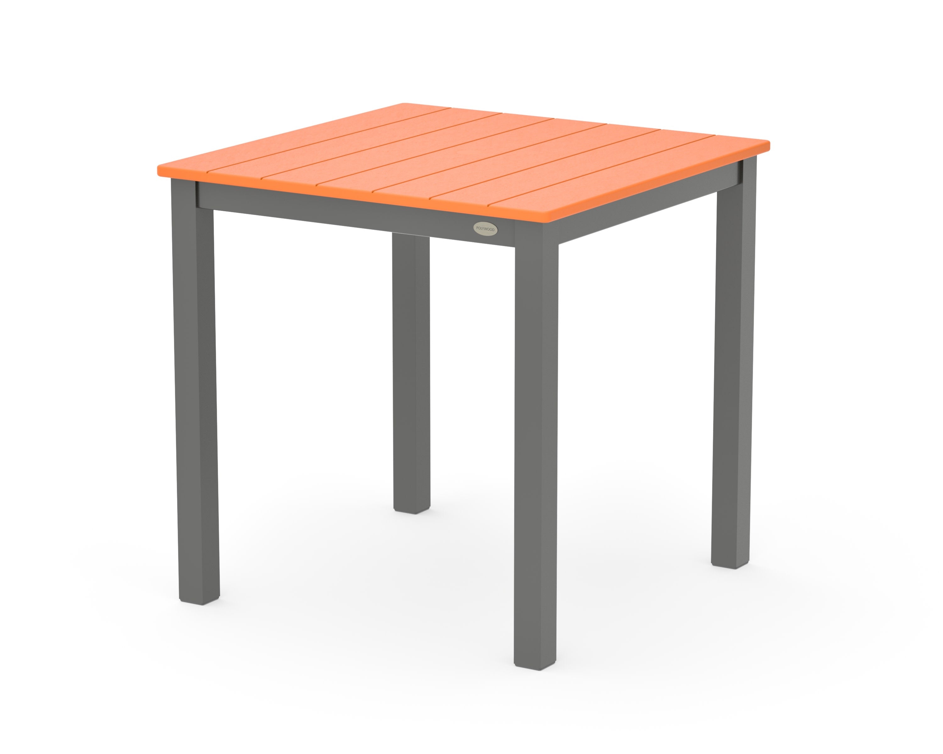 Main Street 30 x 30 Dining Table in Charcoal / Tangerine