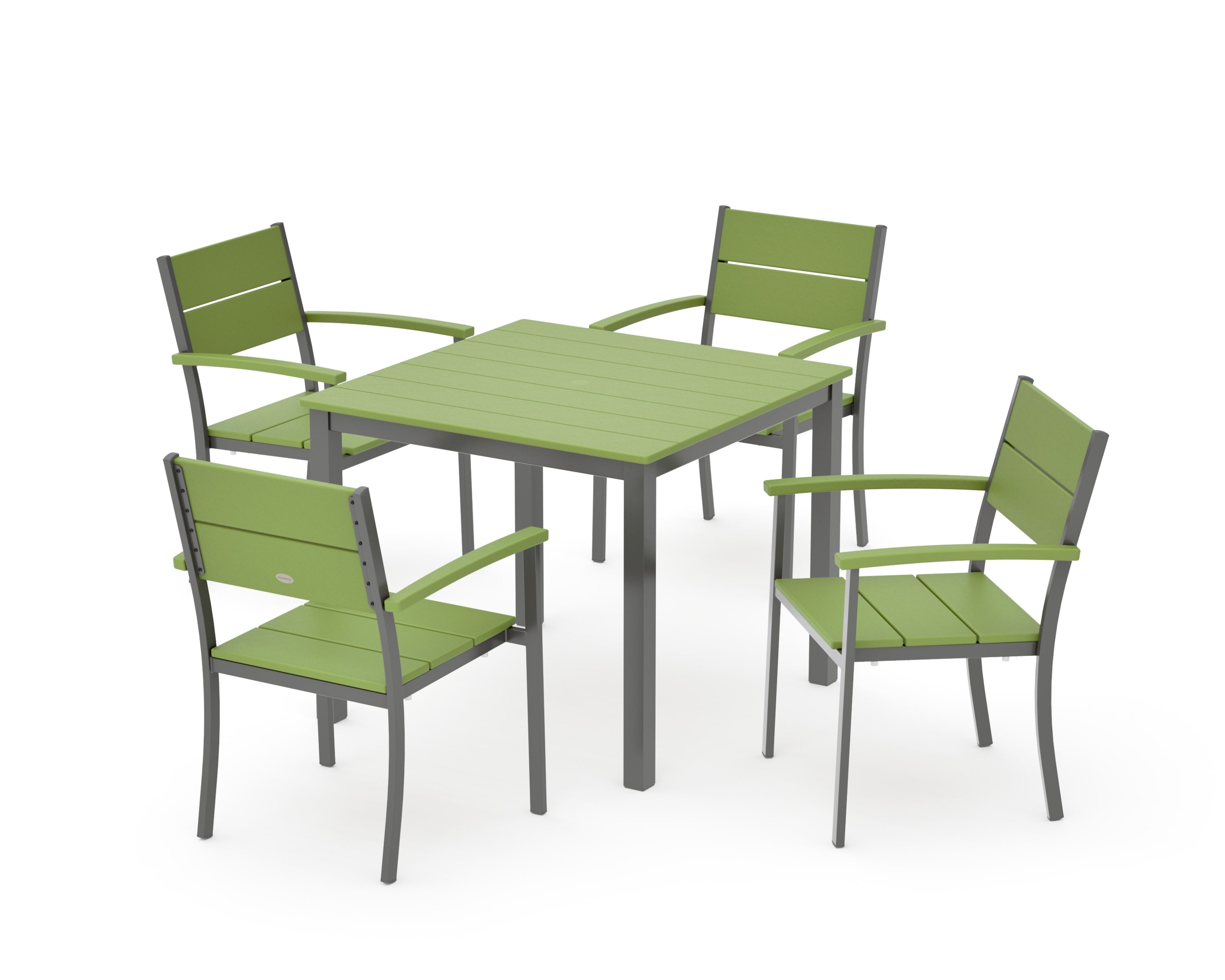 Main Street 5-Piece Dining Set in Charcoal / Lime