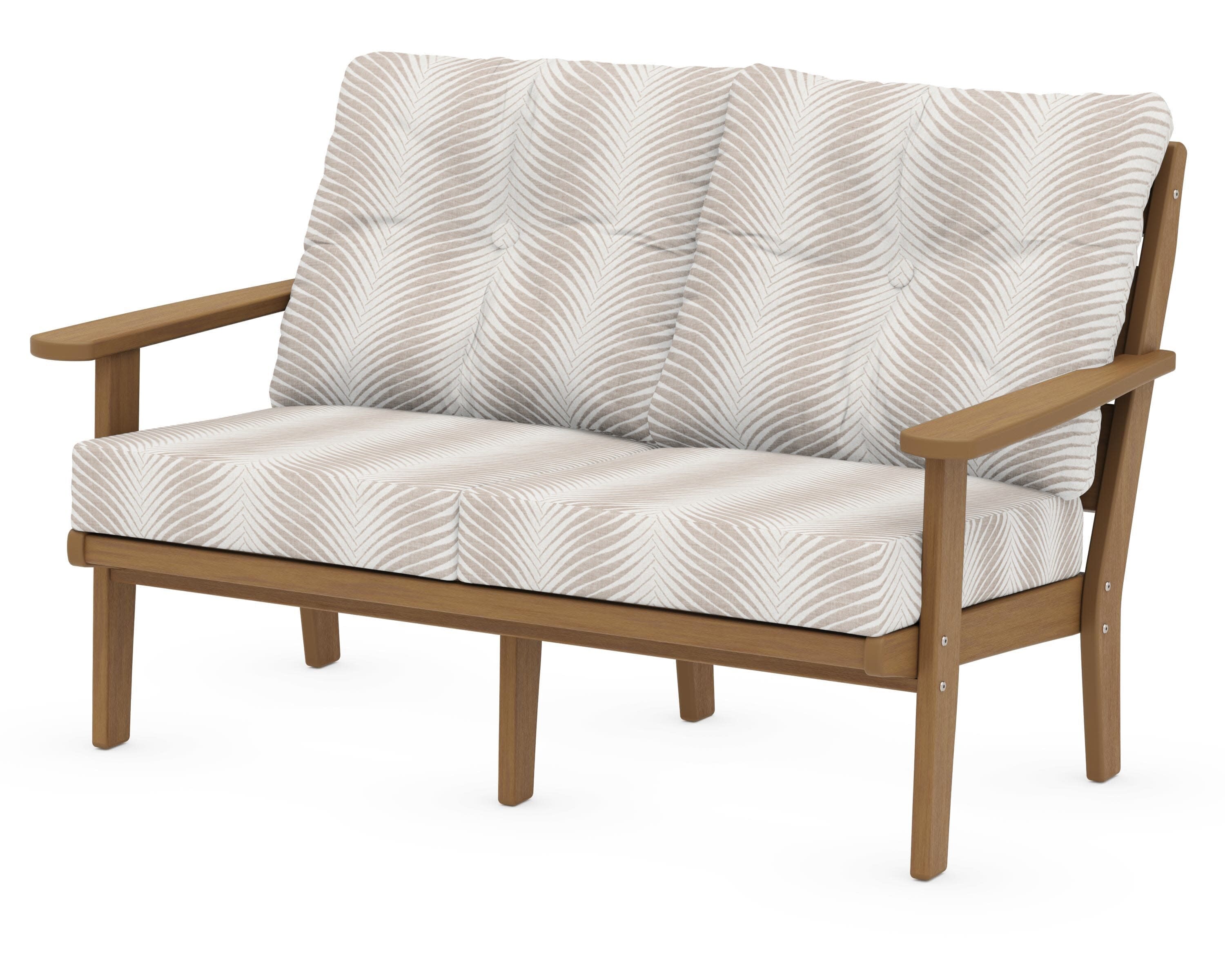 Lakeside Deep Seating Loveseat in Natural / Clock Out Cloud