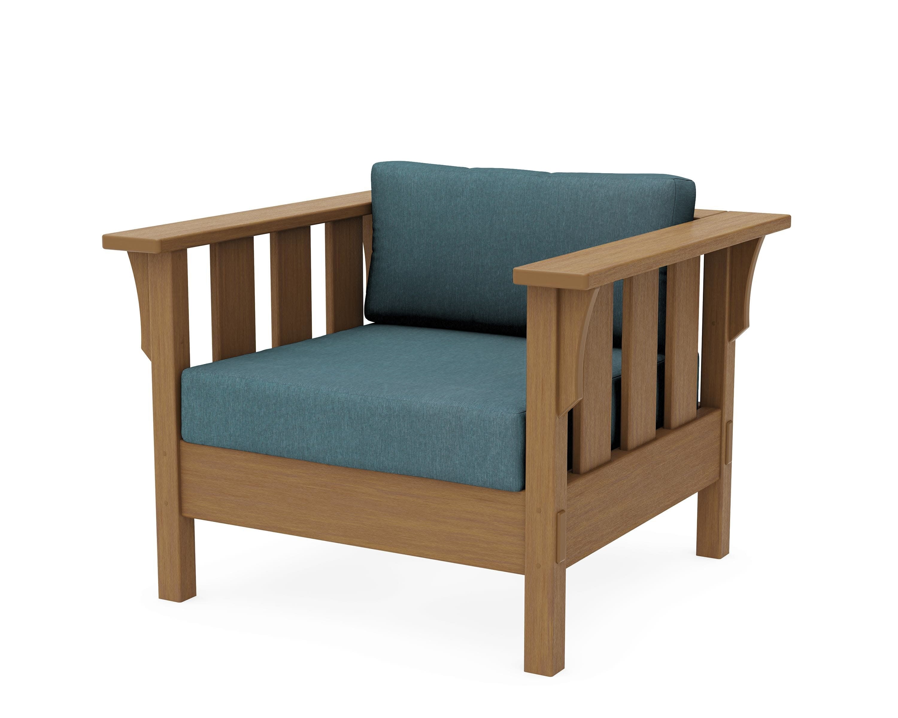 Acadia Deep Seating Chair in Natural / Ocean Teal