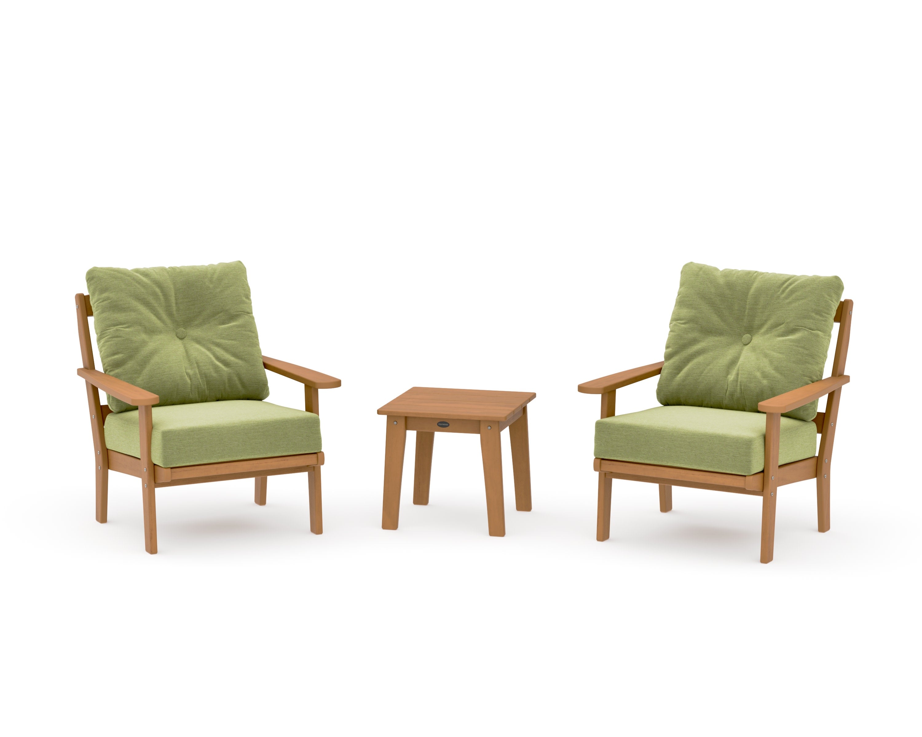 Mission 3-Piece Deep Seating Set in Natural / Chartreuse Boucle