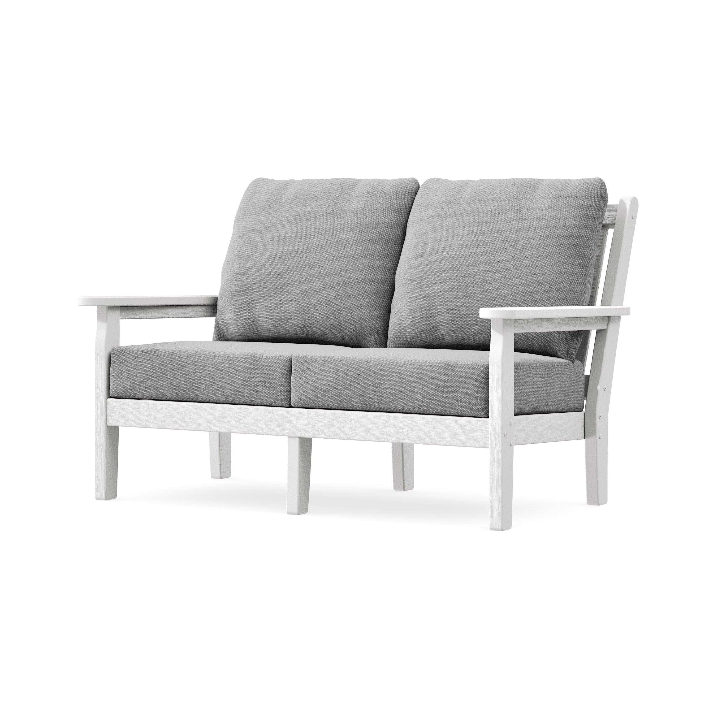 Chippendale Deep Seating Loveseat in Vintage White / Grey Mist