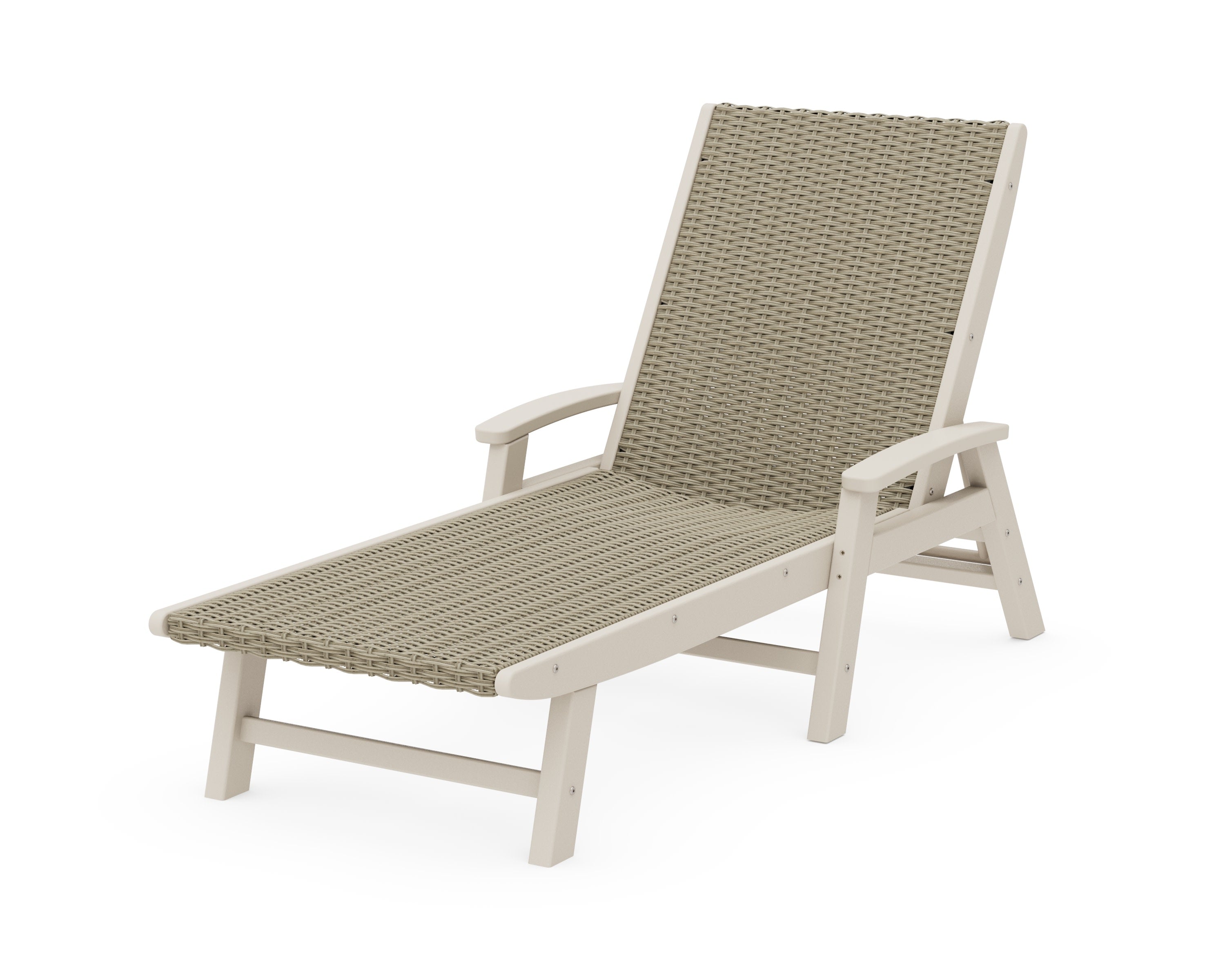 Coastal Woven Chaise with Arms in Sand / Dune Grass