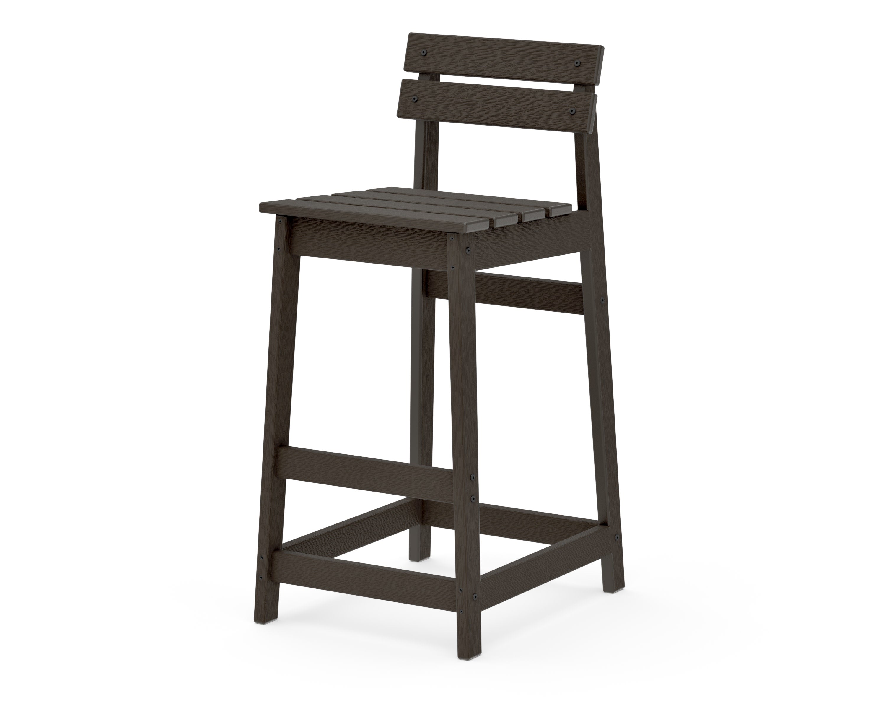 Modern Studio Plaza Lowback Bar Chair in Vintage Coffee