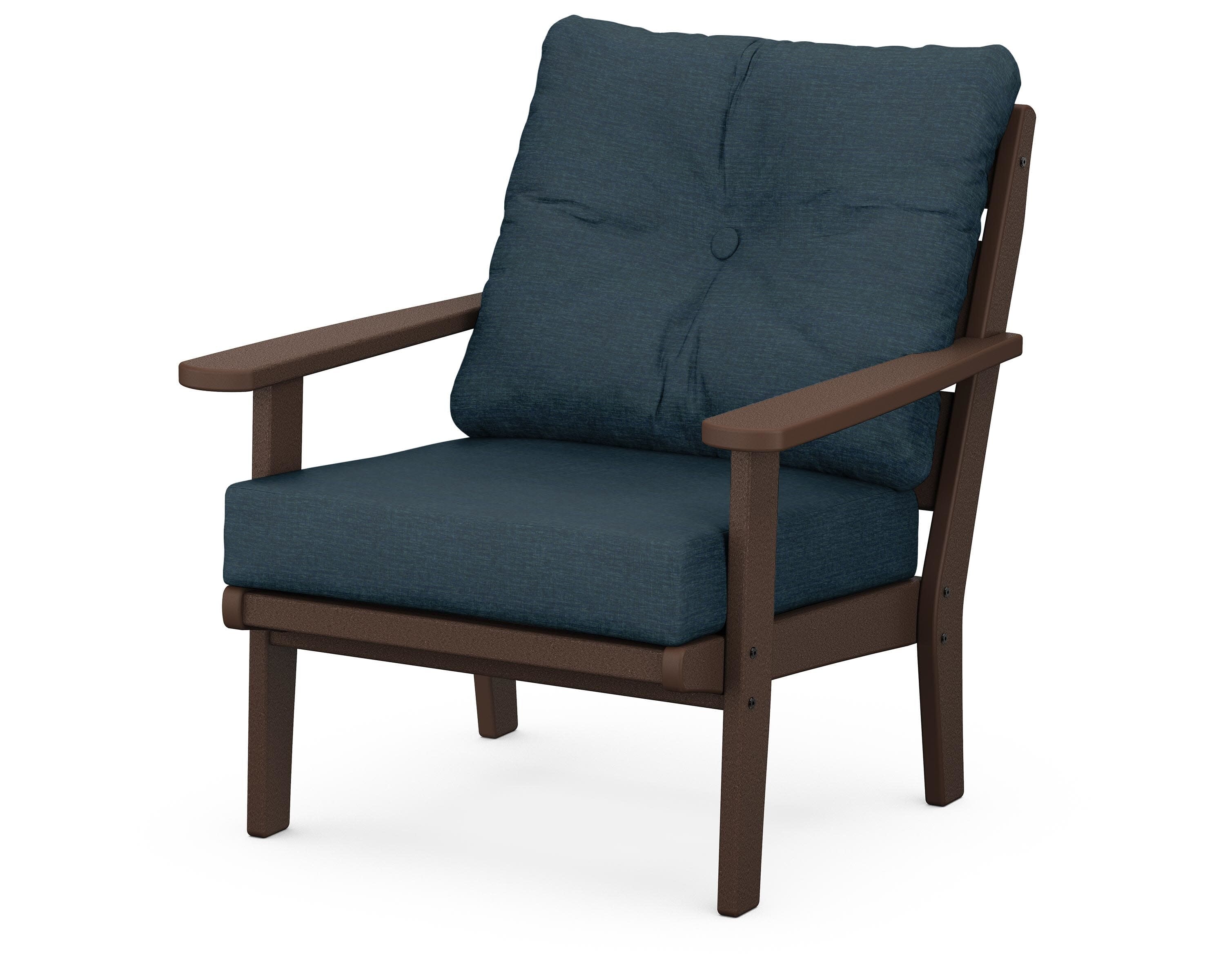 Lakeside Deep Seating Chair in Mahogany / Platform Indigo