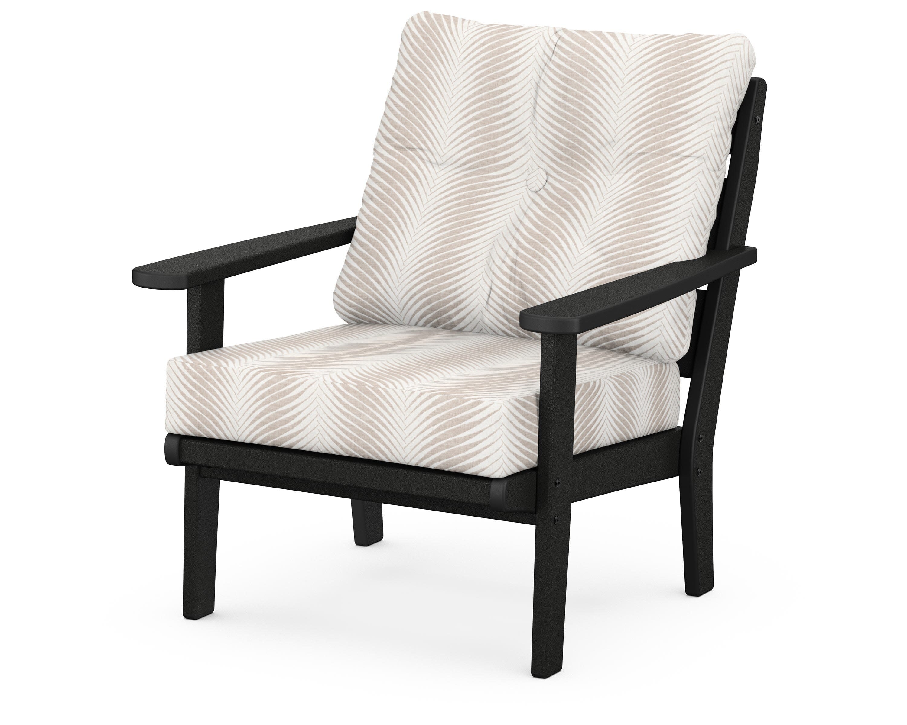 Lakeside Deep Seating Chair in Black / Clock Out Cloud
