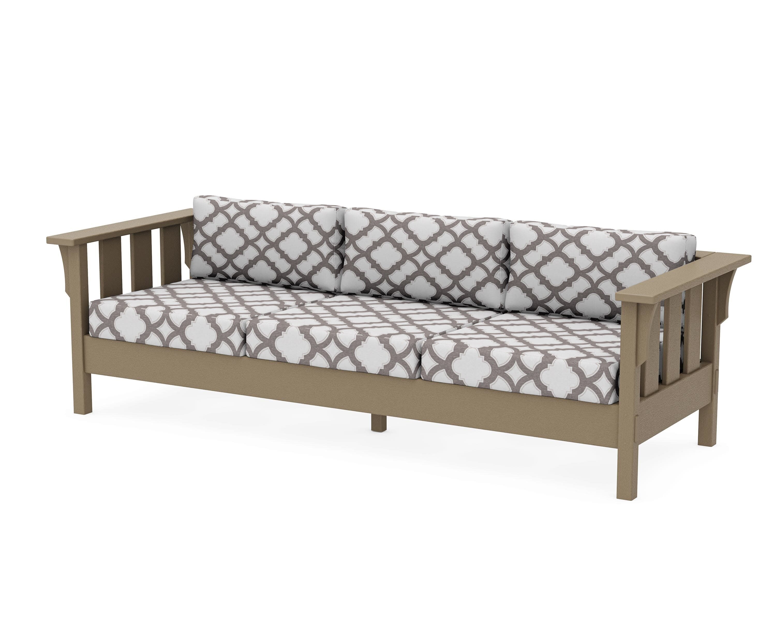 Acadia Deep Seating Sofa in Vintage Sahara / Trellis Grey Mist