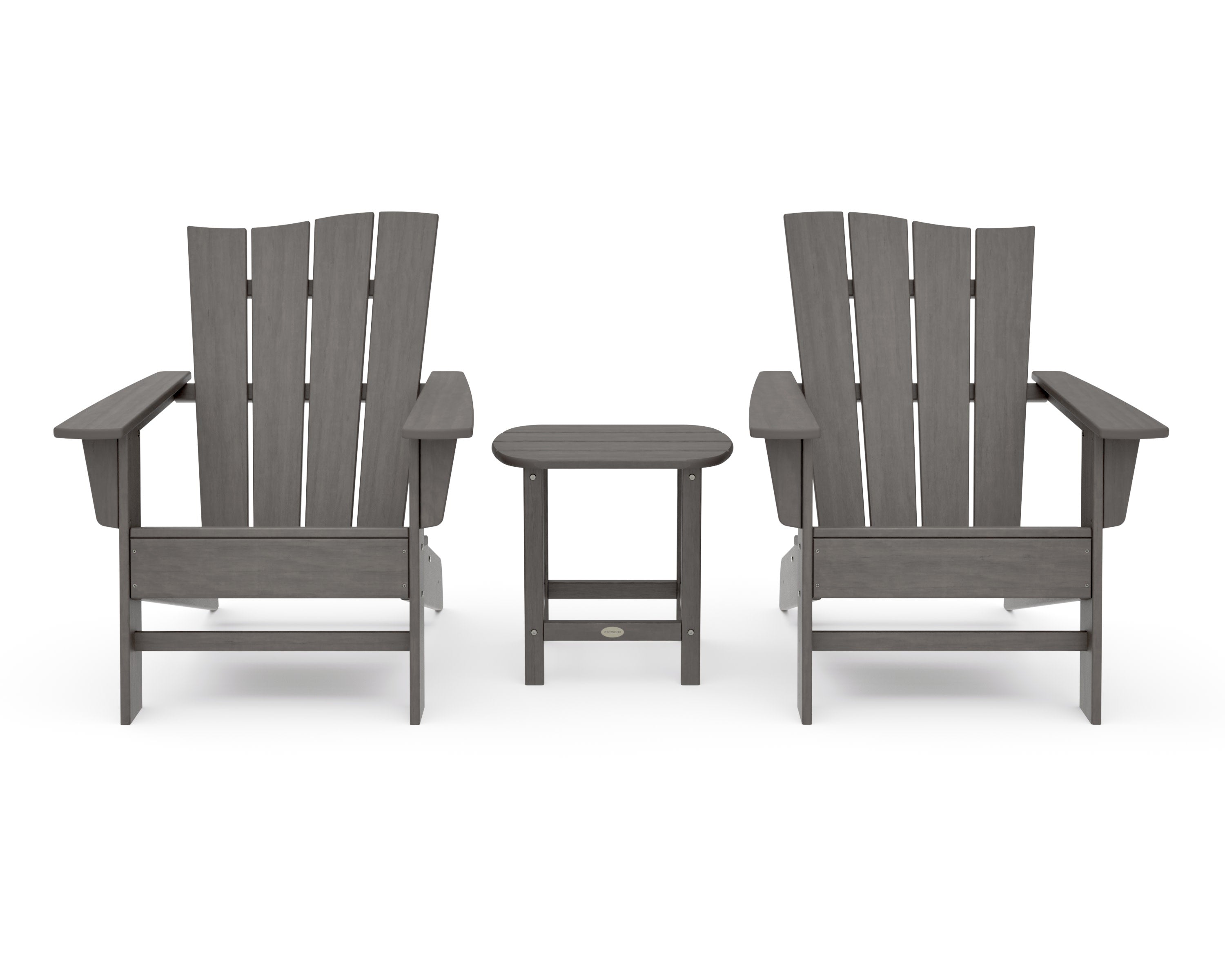 Wave 3-Piece Adirondack Chair Set in Driftwood
