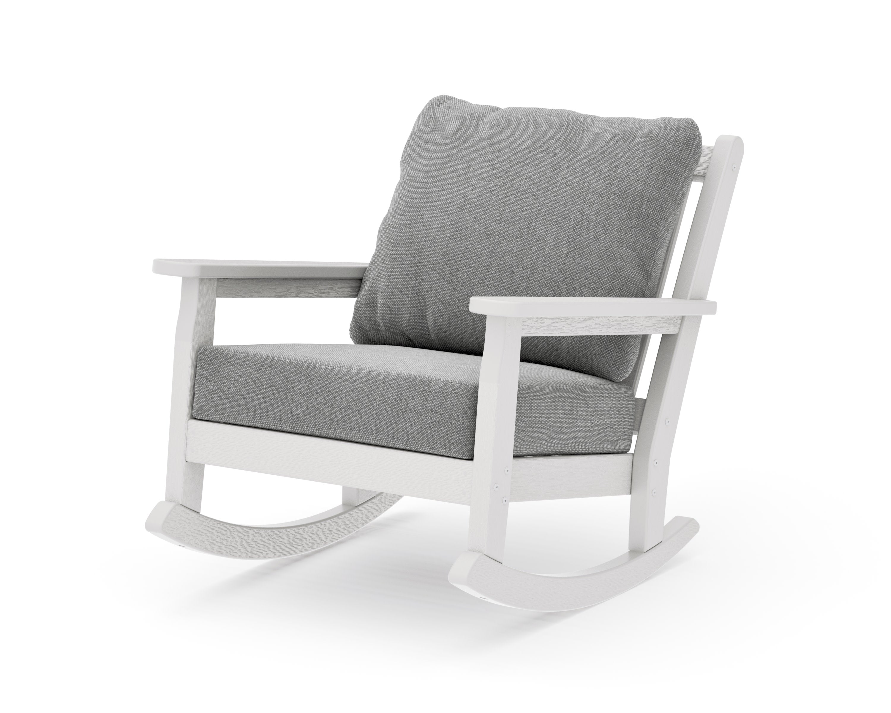 Chippendale Deep Seating Rocking Chair in Vintage White / Grey Mist