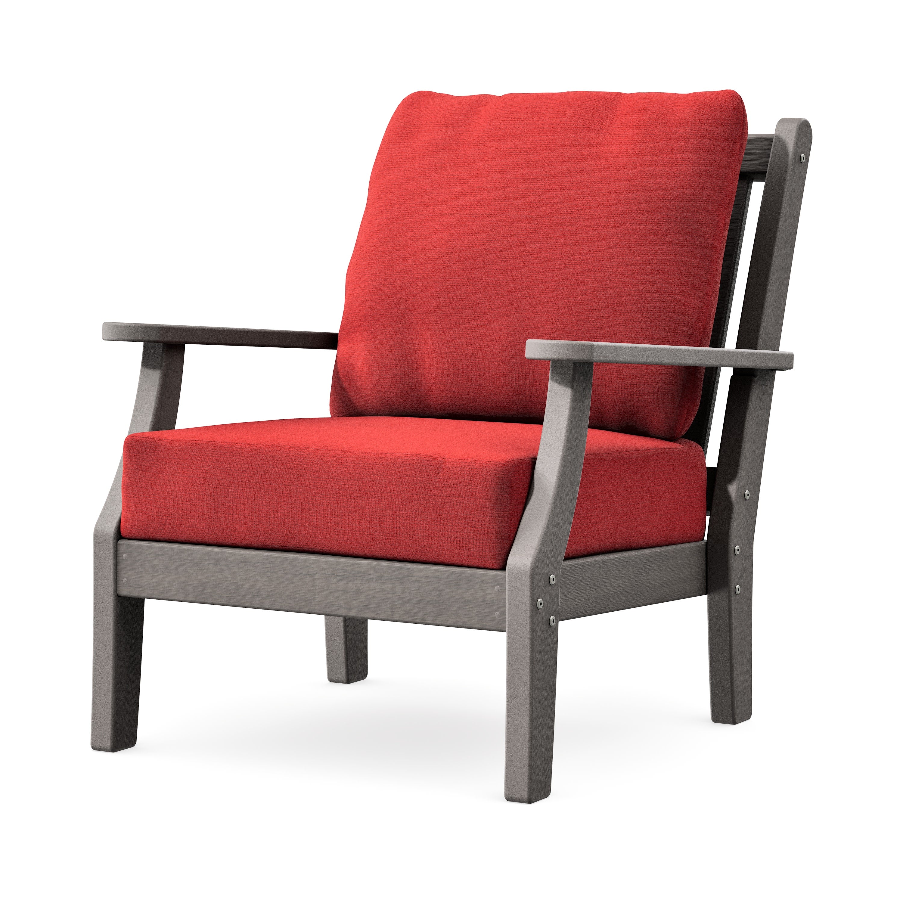Wovendale Deep Seating Chair in Driftwood / Crimson Linen
