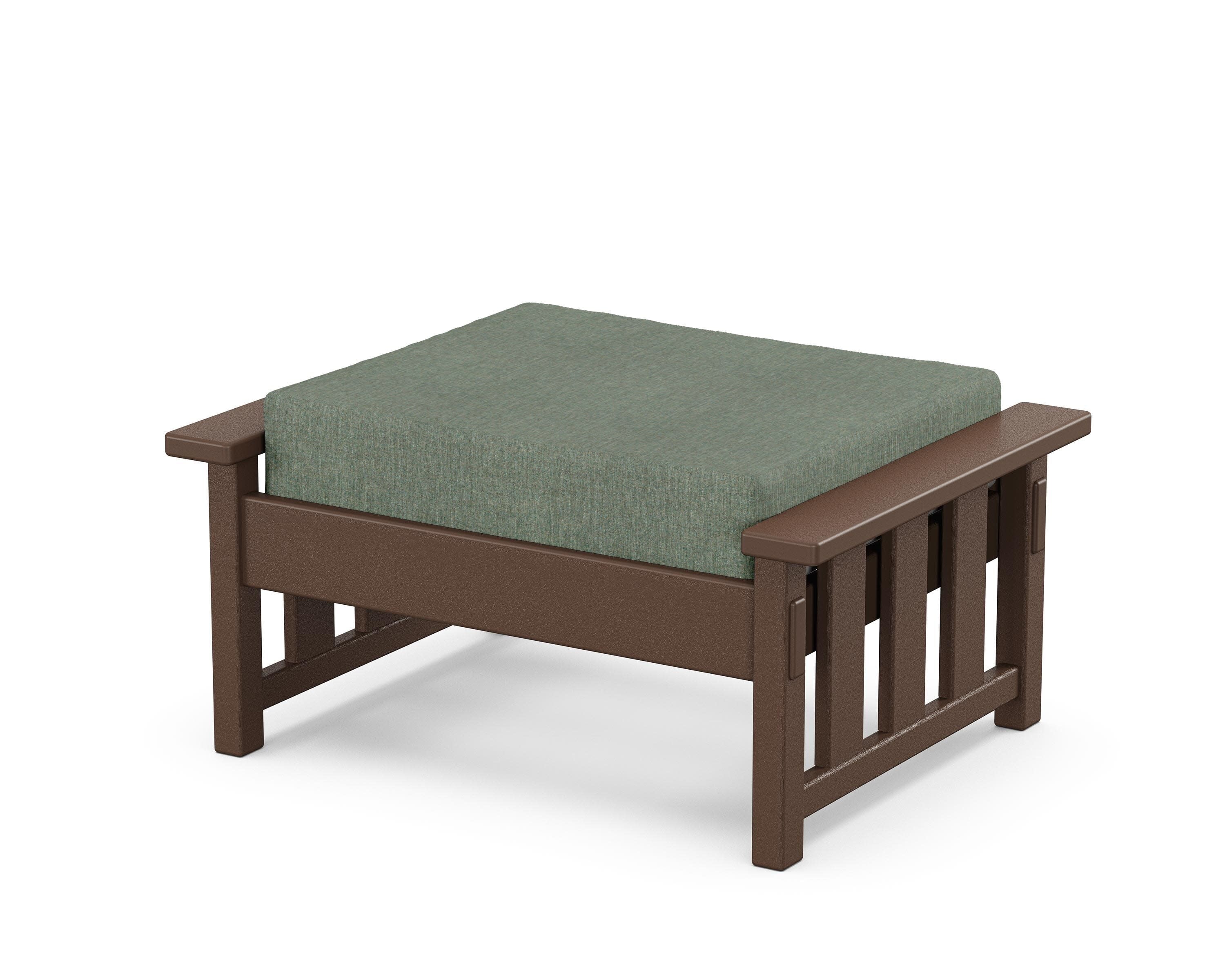 Acadia Deep Seating Ottoman in Mahogany / Cast Sage