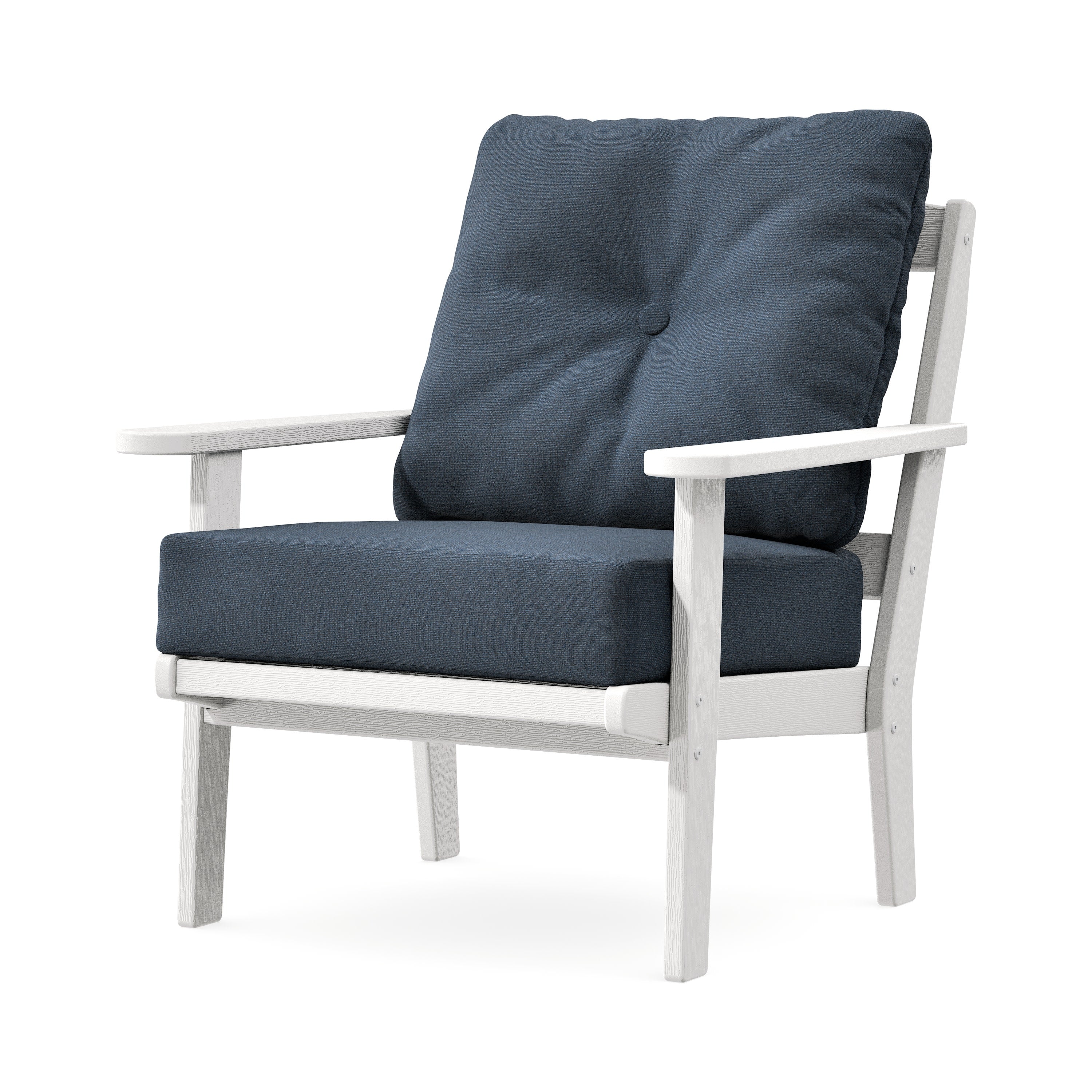 Mission Deep Seating Chair in Vintage White / Marine Indigo