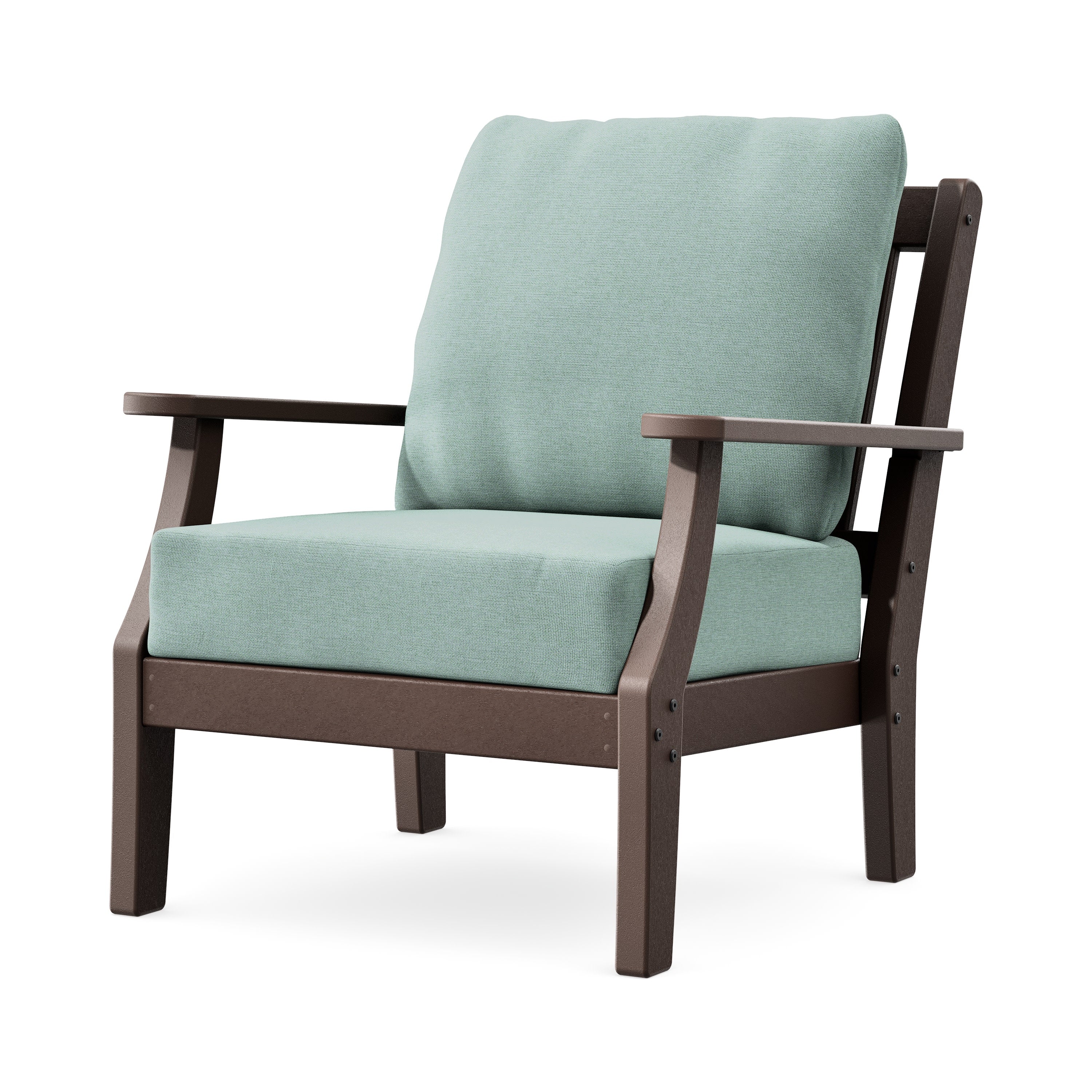Chinoiserie Deep Seating Chair in Mahogany / Glacier Spa