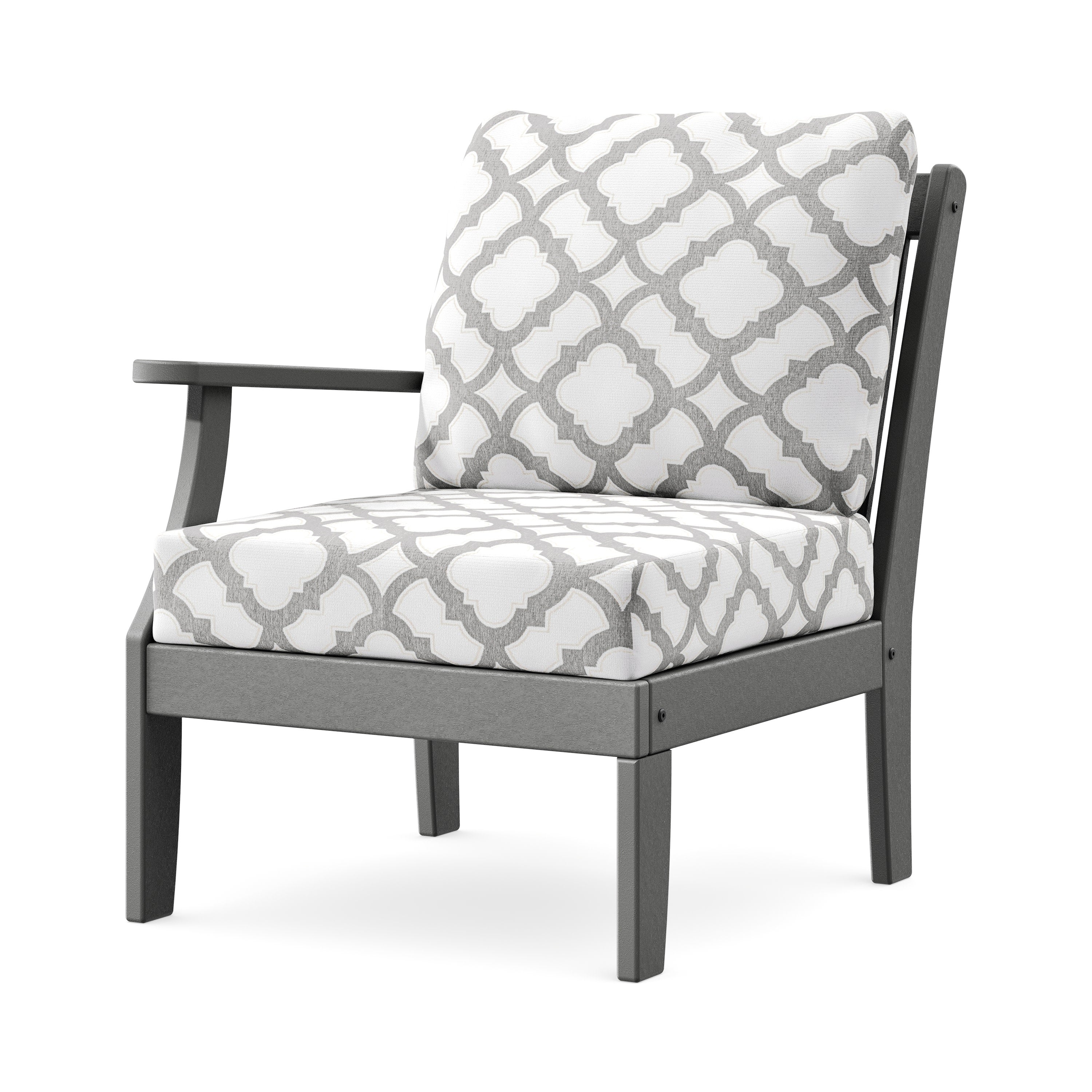Braxton Modular Left Arm Chair in Slate Grey / Trellis Grey Mist