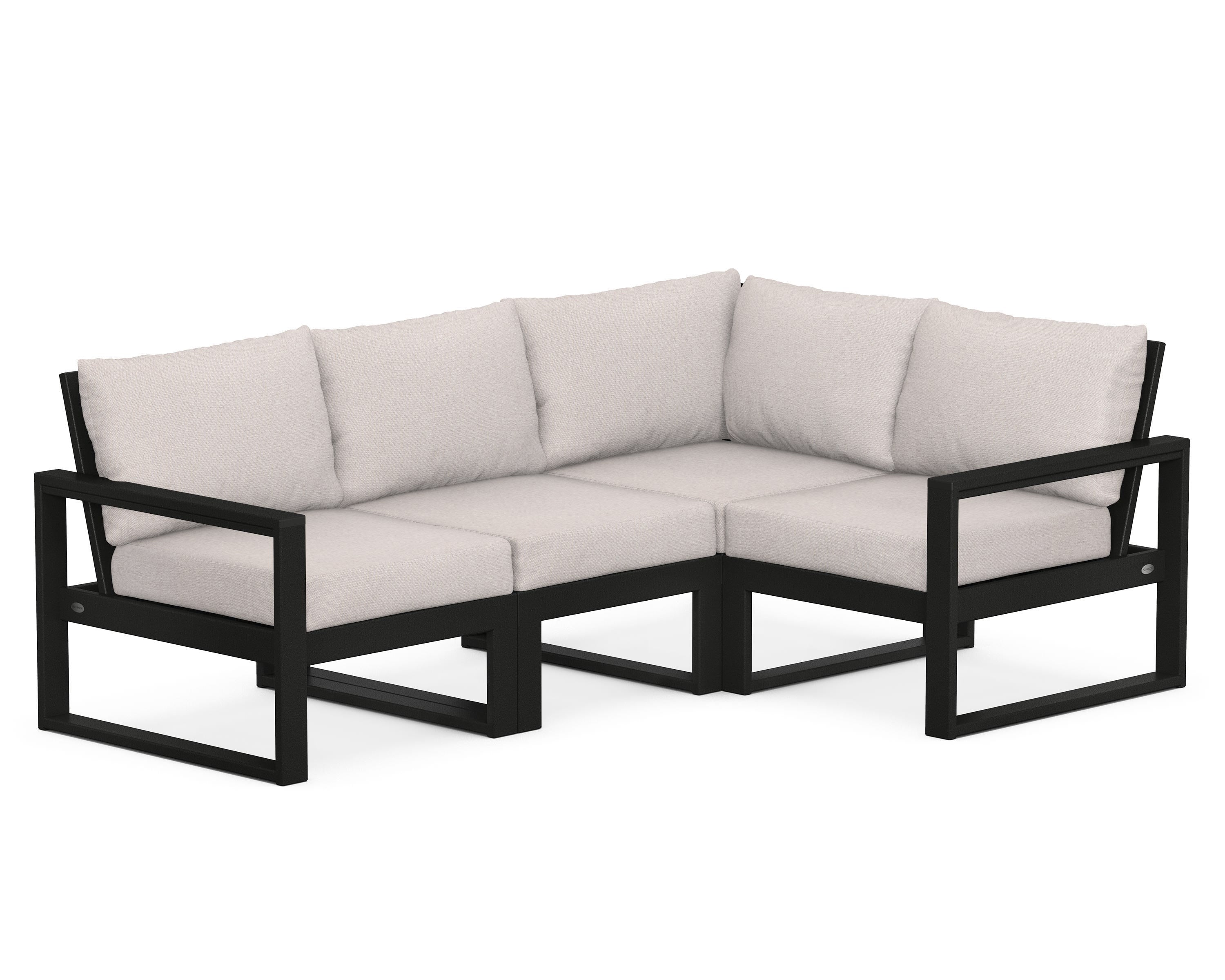 EDGE 4-Piece Modular Deep Seating Set in Black / Dune Burlap
