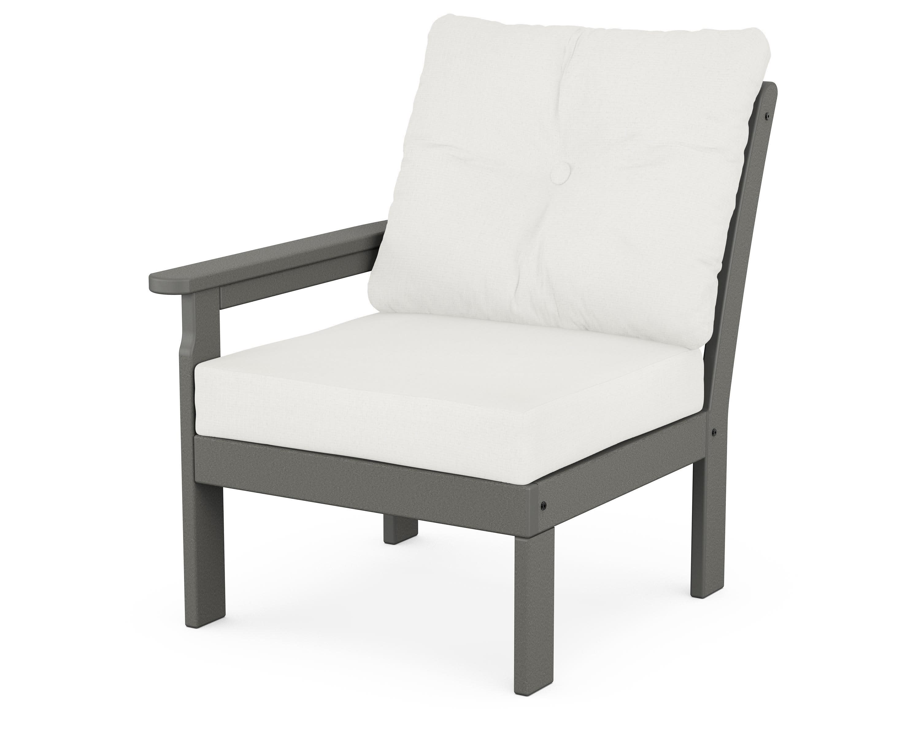 Vineyard Modular Left Arm Chair in Slate Grey / Natural Linen