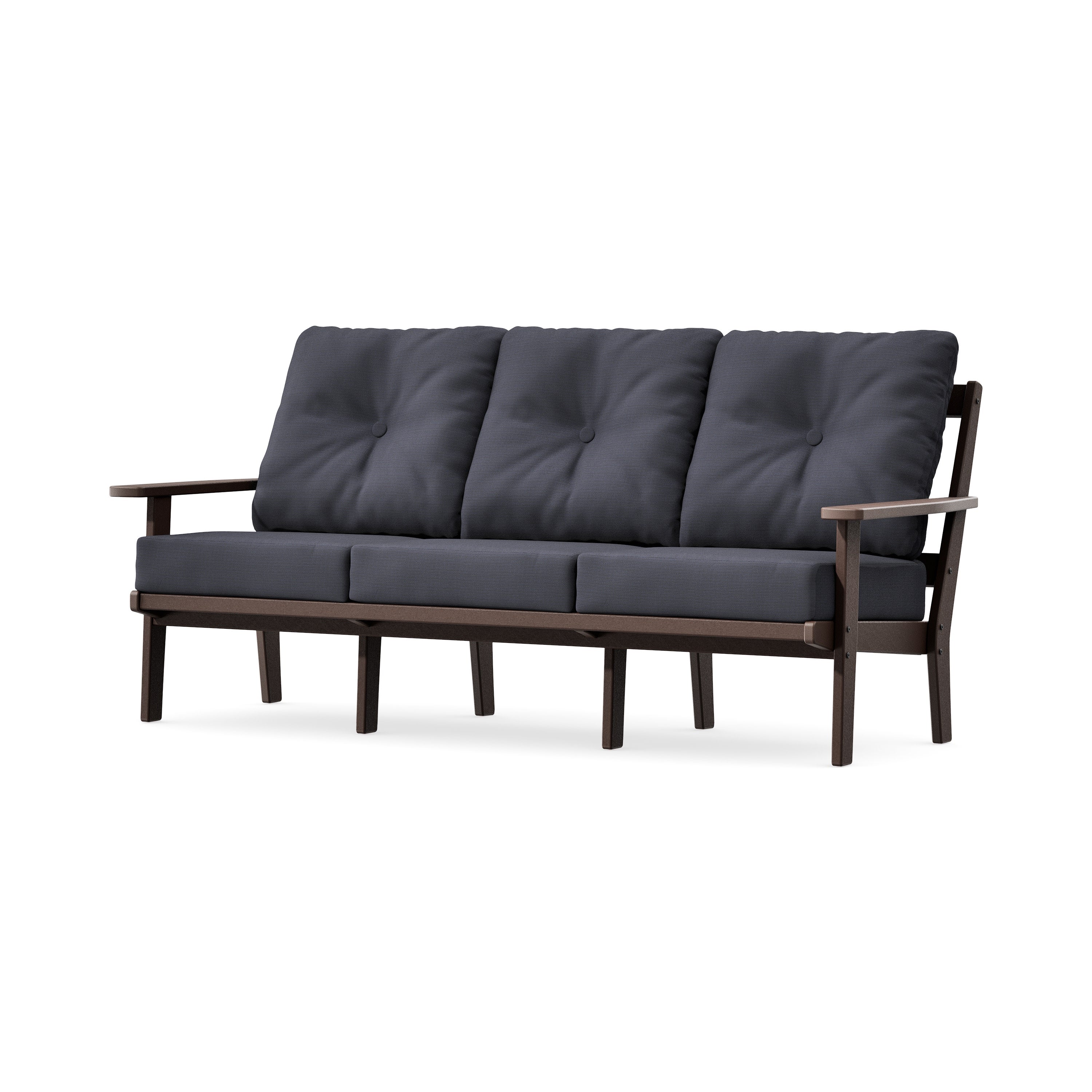 PrairieDeep Seating Sofa in Mahogany / Midnight Linen