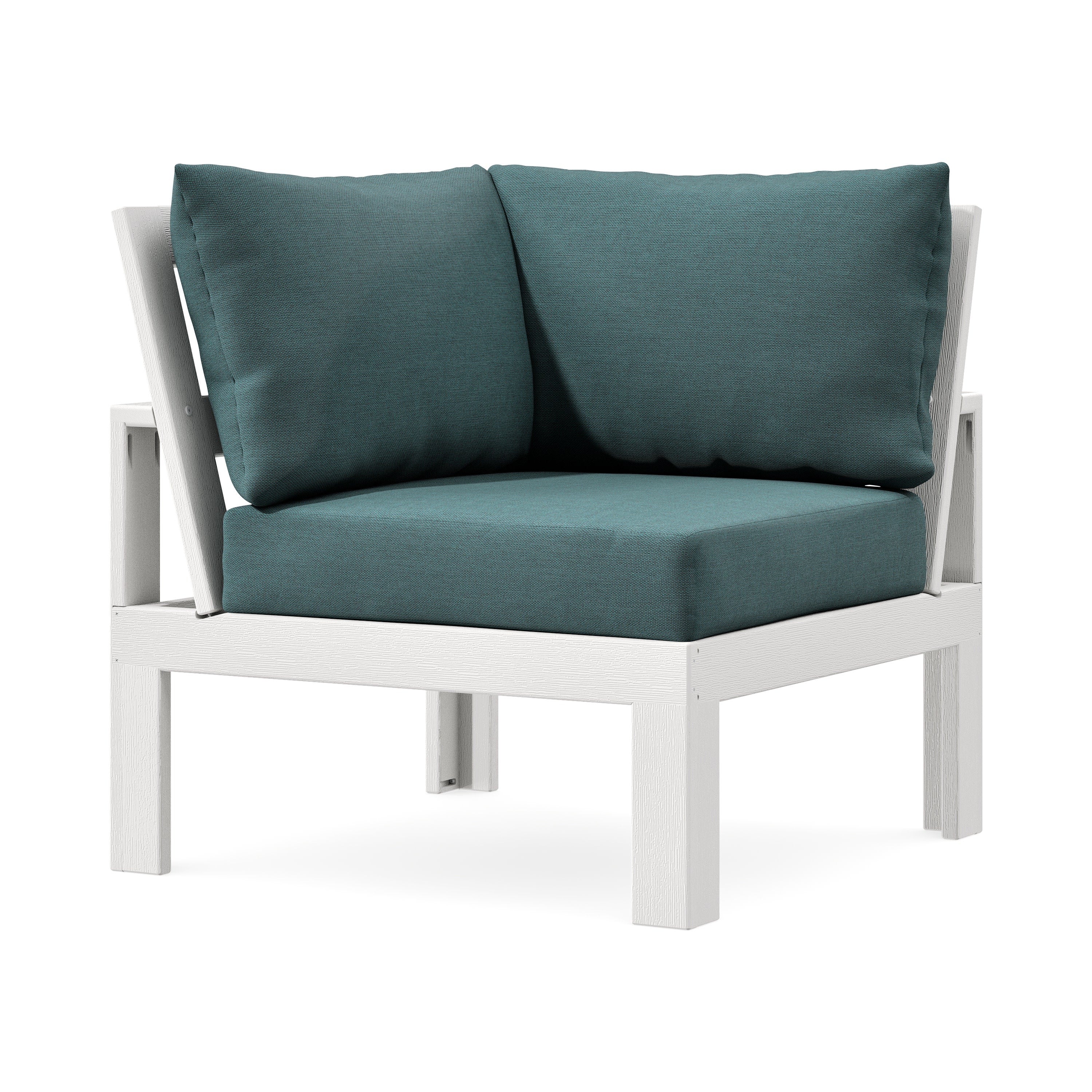 Modular Corner Chair in Vintage White / Ocean Teal