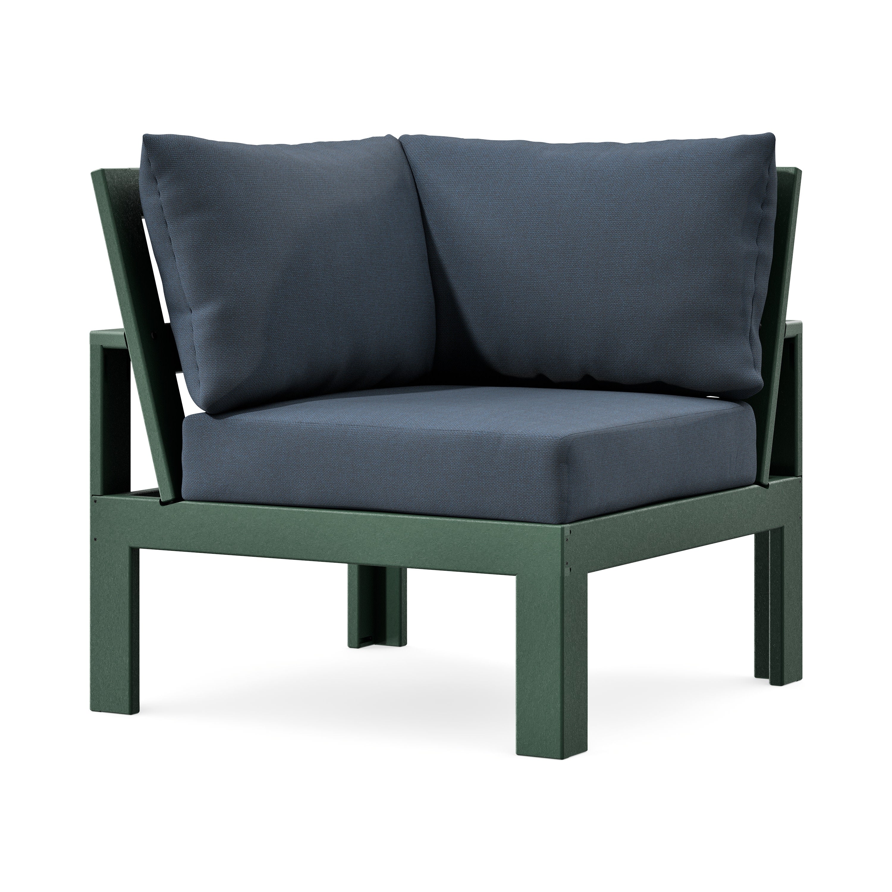 Modular Corner Chair in Green / Marine Indigo