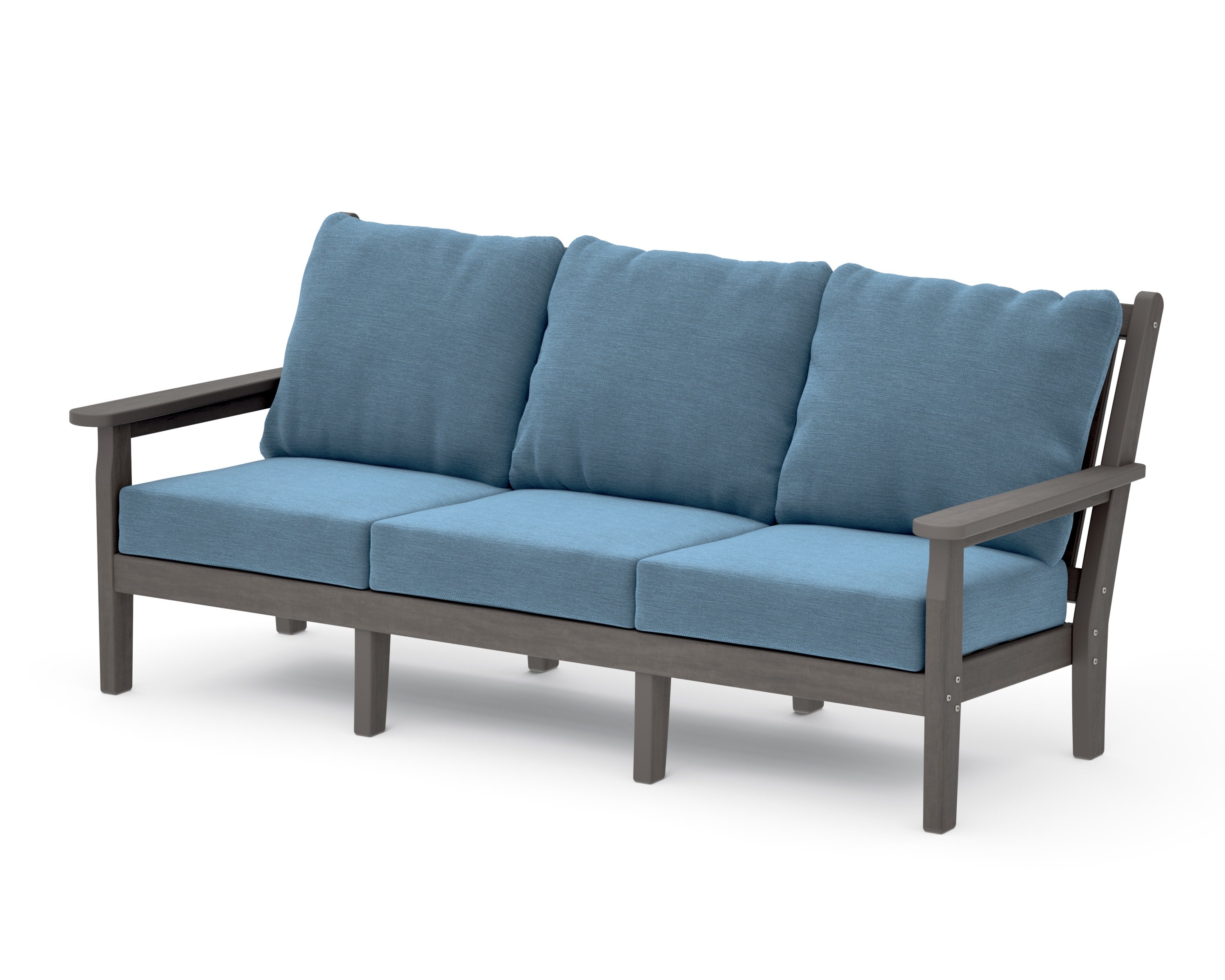 Chippendale Deep Seating Sofa in Driftwood / Sky Blue