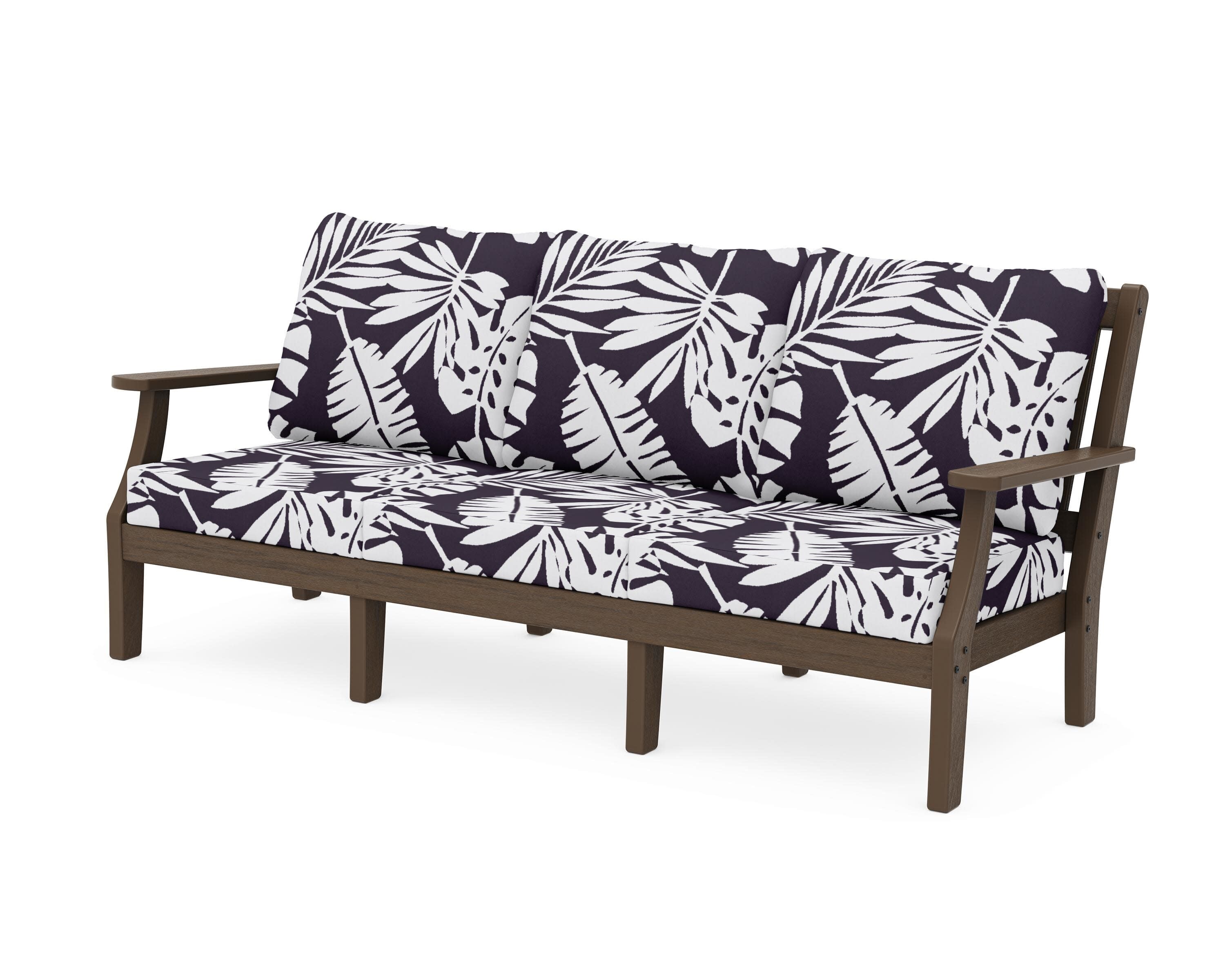 Chinoiserie Deep Seating Sofa in Kona / Leaf Navy