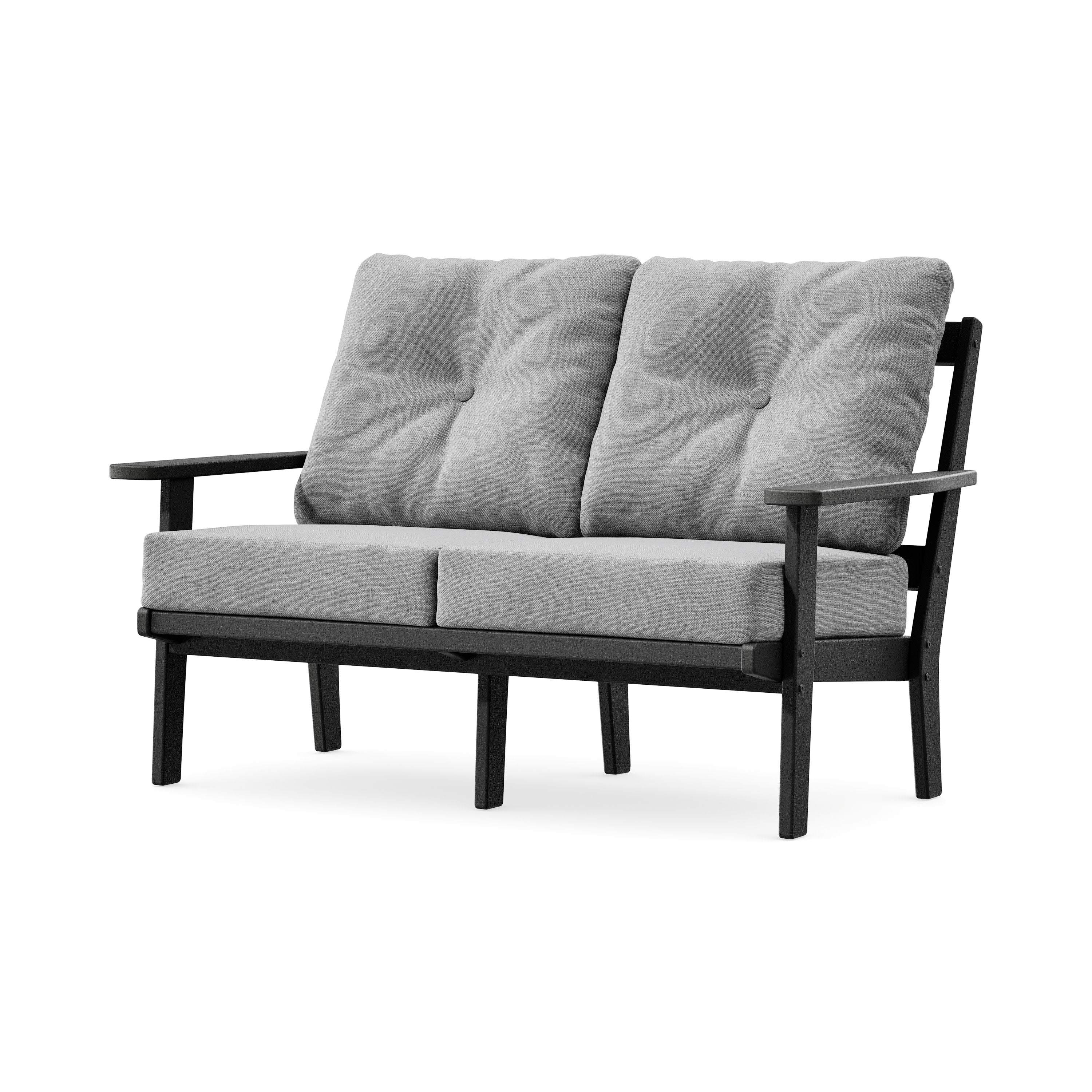 Prairie Deep SeatingLoveseat in Black / Grey Mist