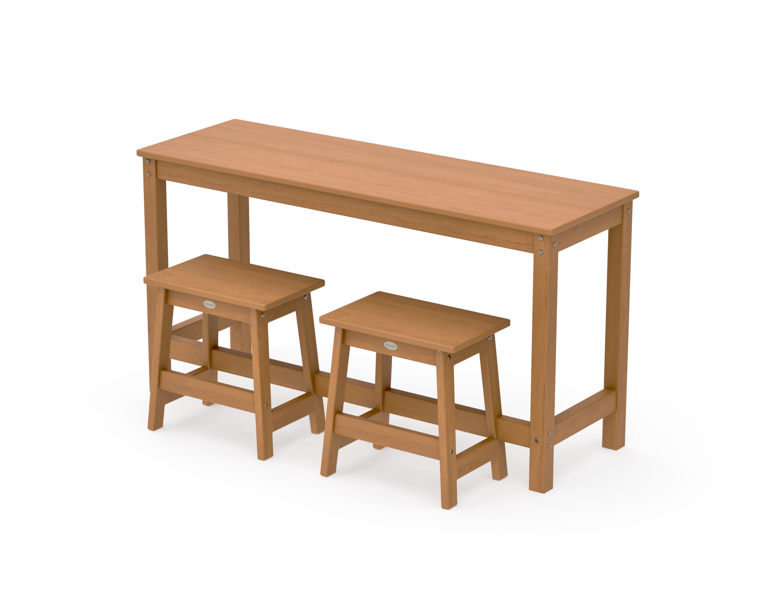 Modern Studio Stool 3-Piece Balcony Set in Natural