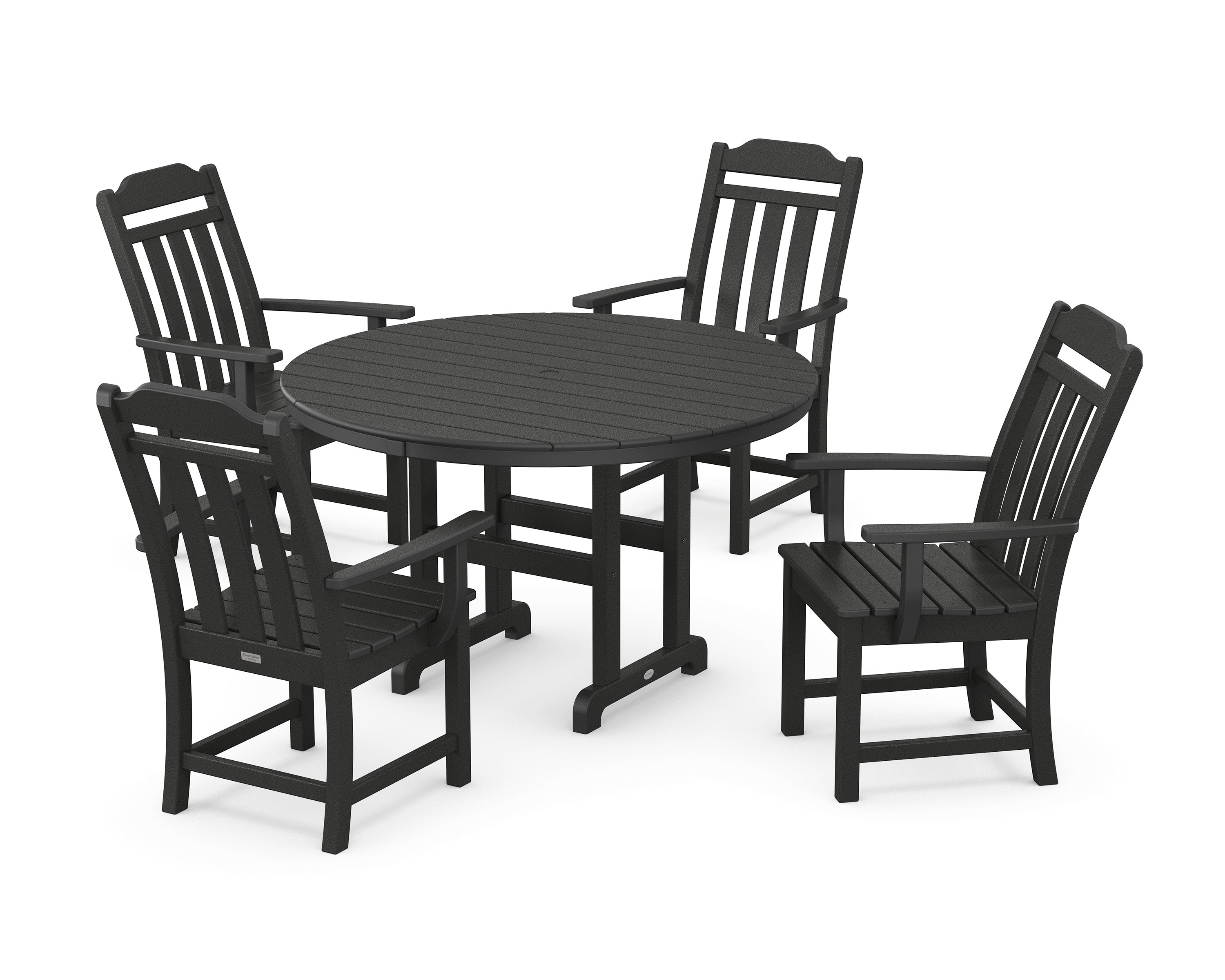 Cottage 5-Piece Round Farmhouse Dining Set in Black