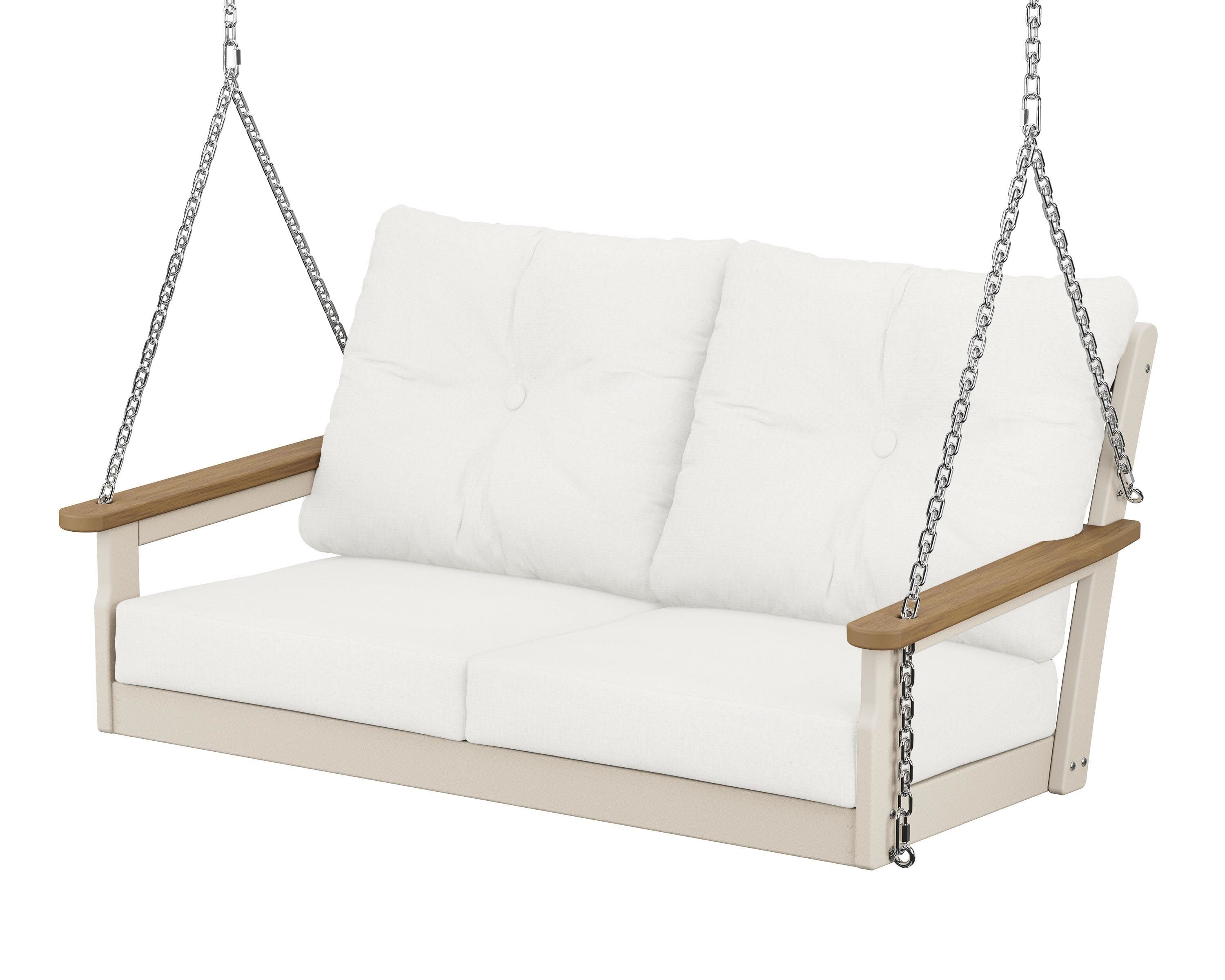 Vineyard Deep Seating Swing in Sand / Natural / Natural Linen
