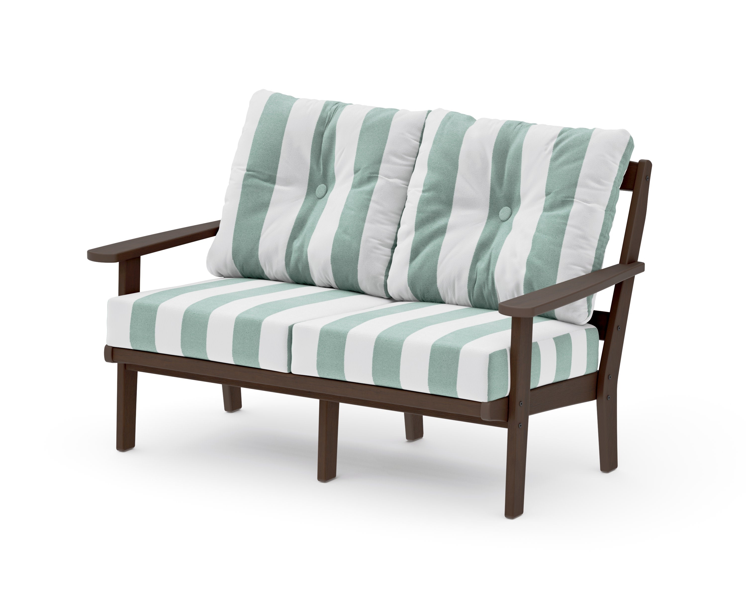 Mission Deep SeatingLoveseat in Kona / Cabana Stripe Glacier Spa