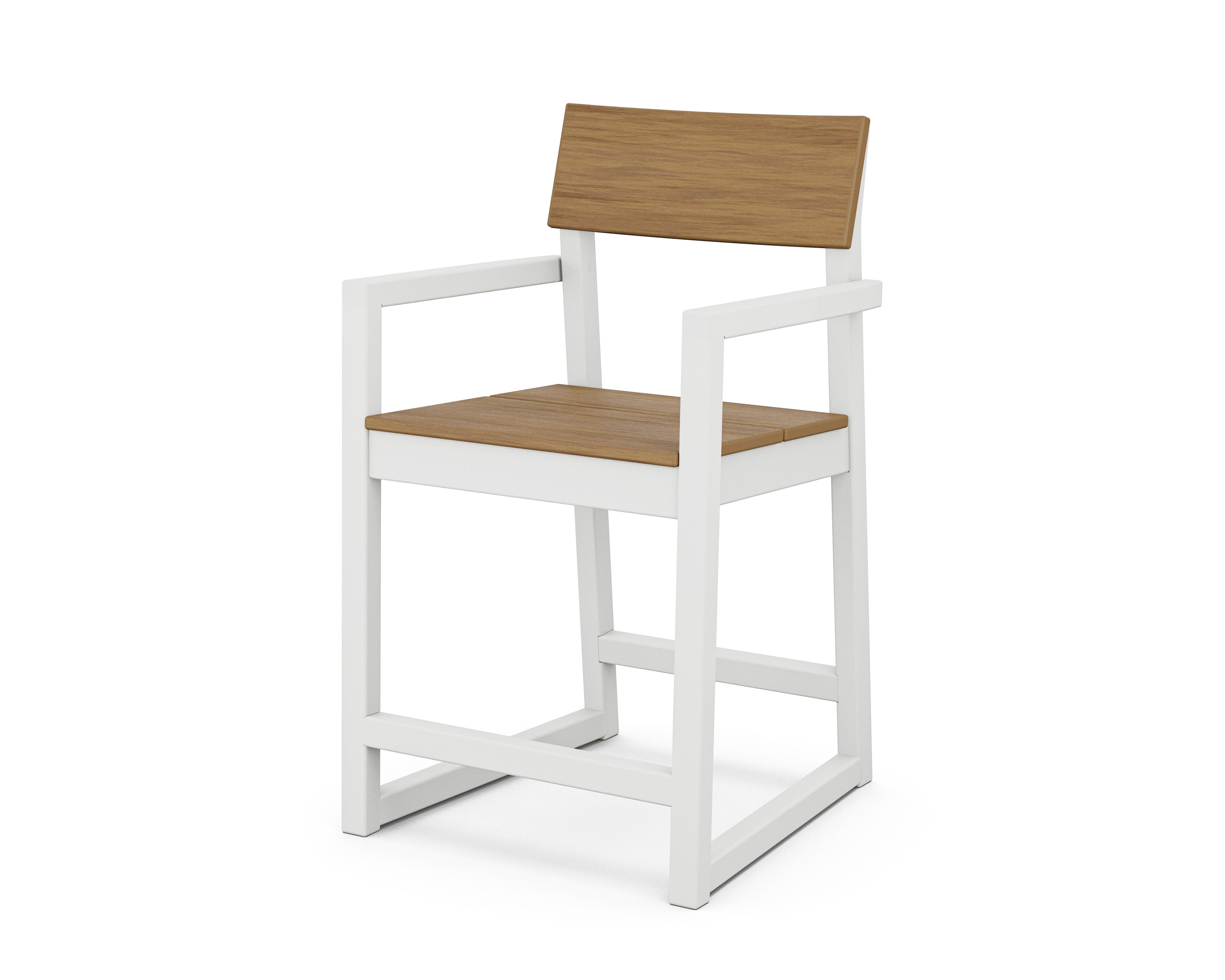 EDGE Counter Arm Chair in White / Natural